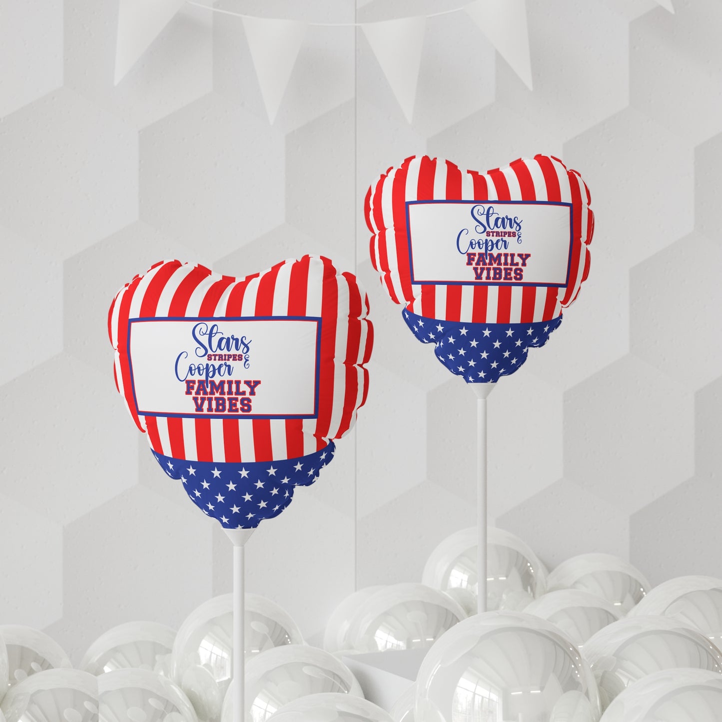 Stars and Stripes Personalized Patriotic July 4th Home Decor Party Balloon USA Flag