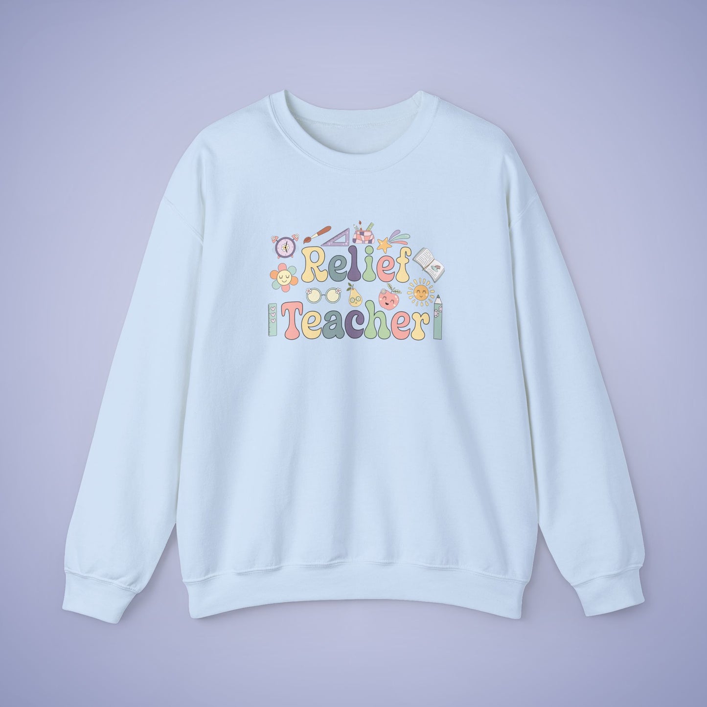 Relief Teacher Crewneck Sweatshirt Retro Unisex Back to School