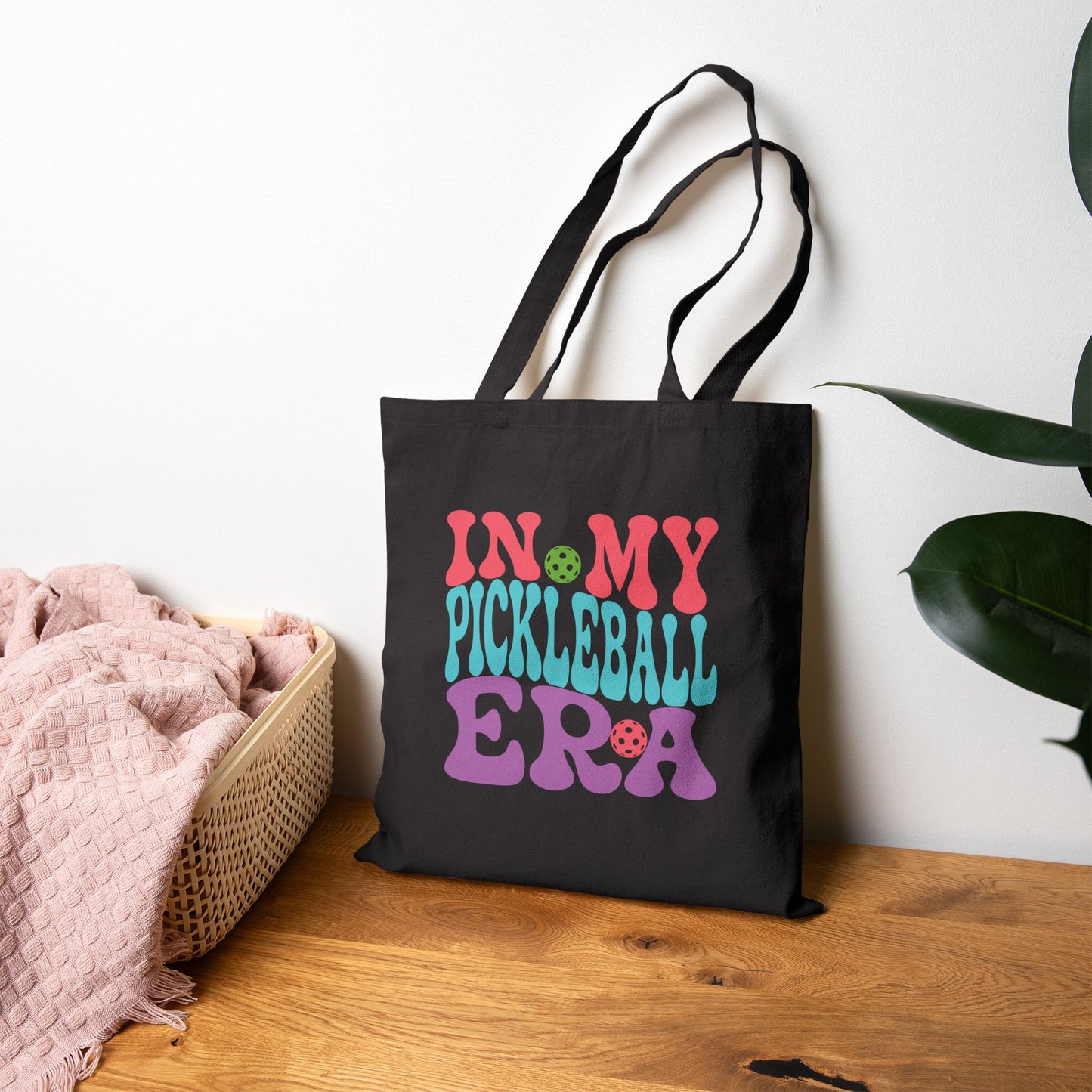 In My Pickleball Era Wavy Text Cotton Canvas Gift Tote Bag