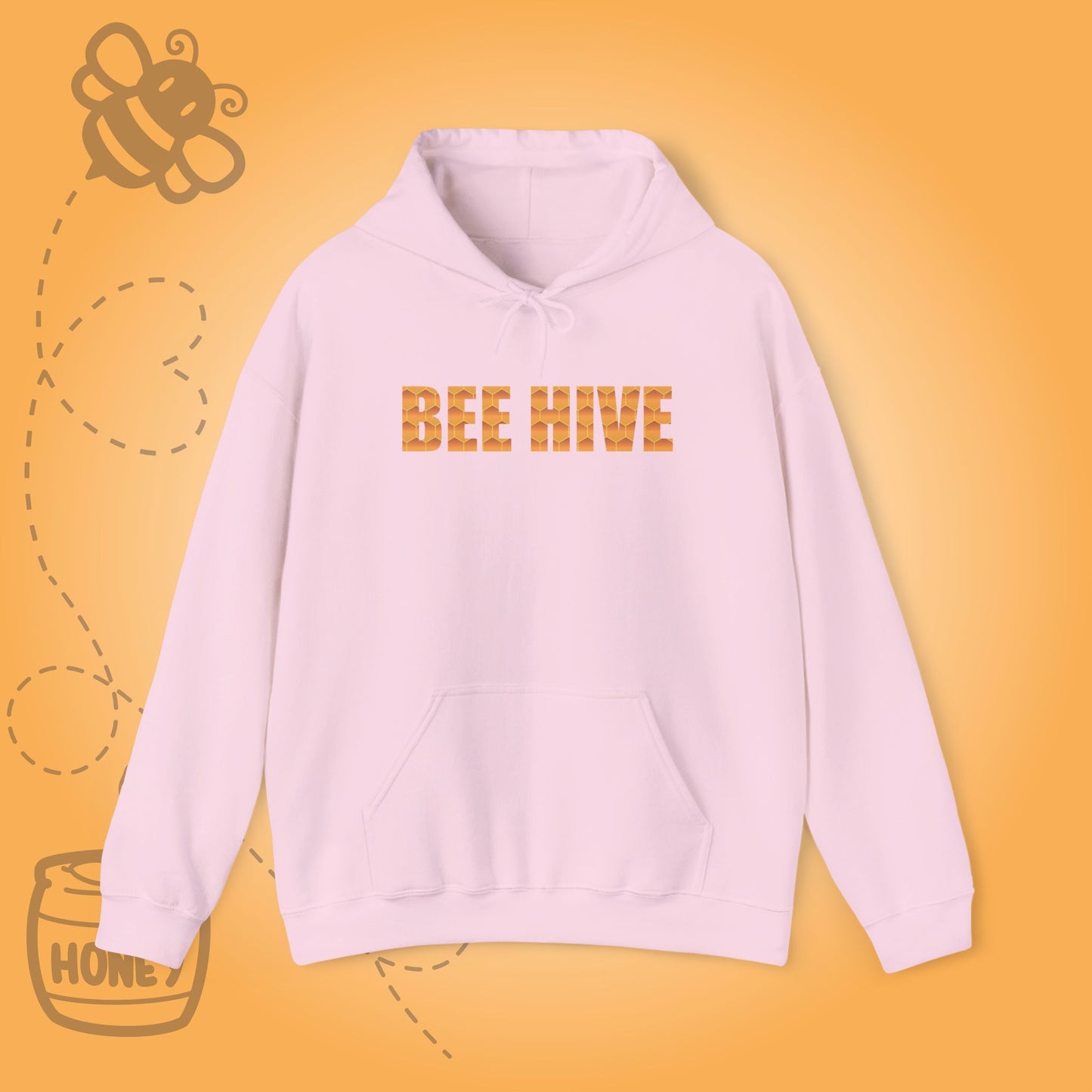 Bee Hive Sweet As Honey Honeycomb Word Art Design Hoodie Sweatshirt