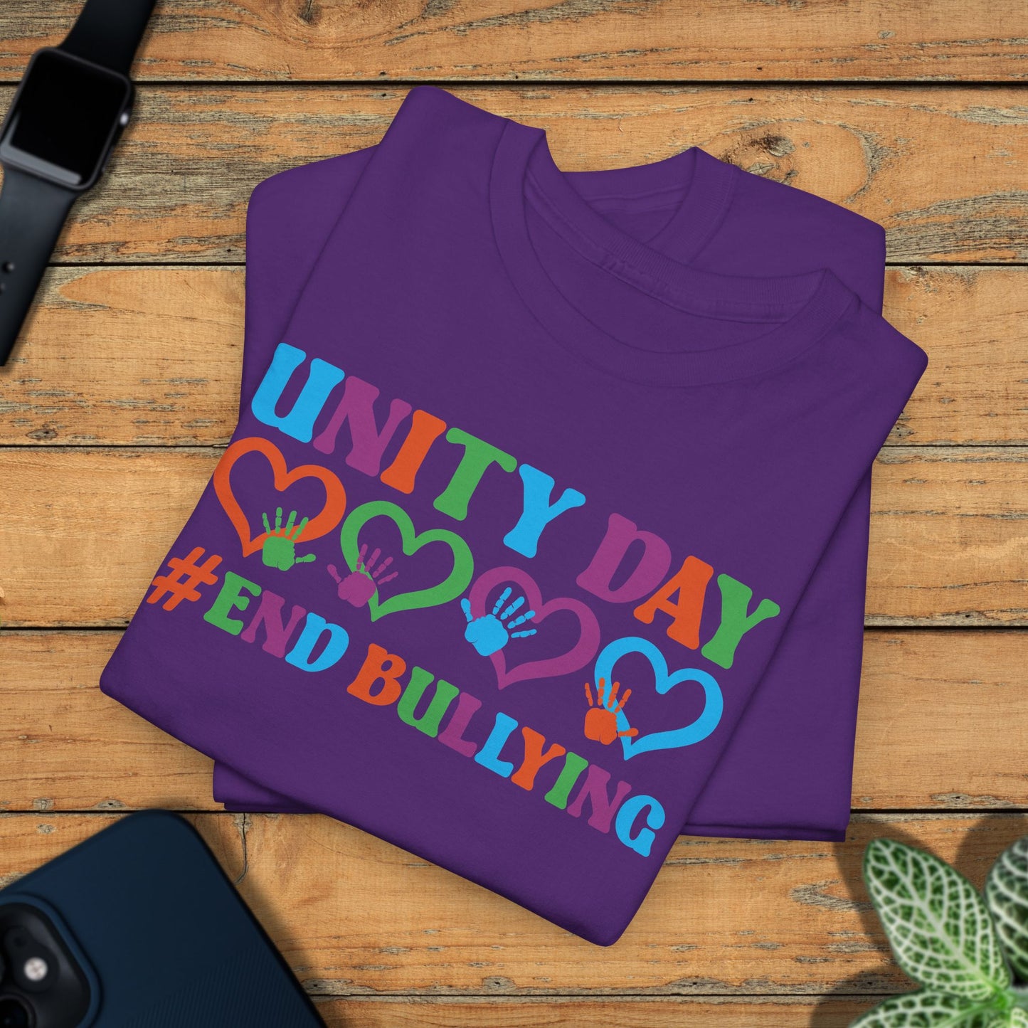End Bullying Hearts and Hands Unity Day Teachers T Shirt Unisex