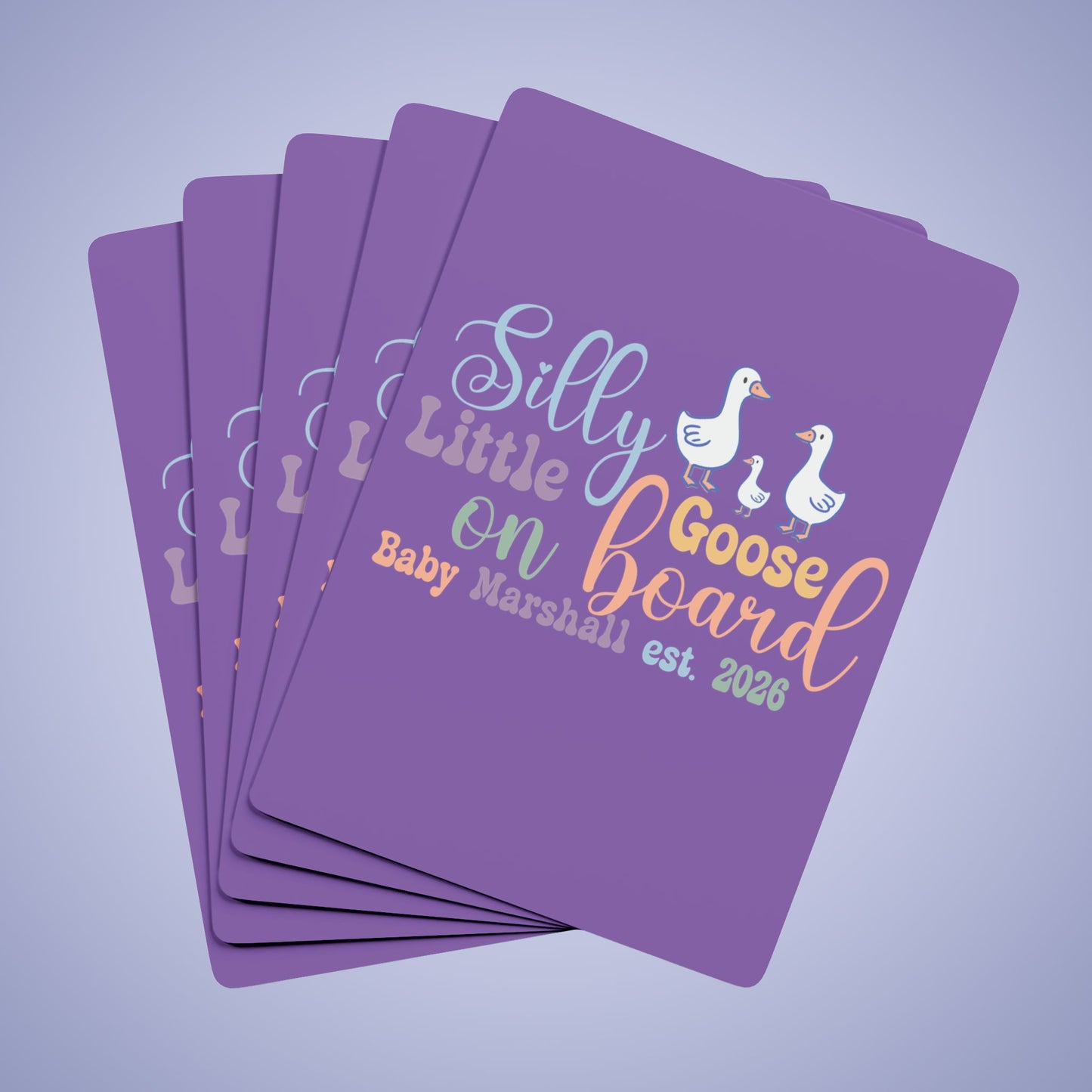Silly Little Goose Personalized Poker Playing Cards Pregnancy Announcement