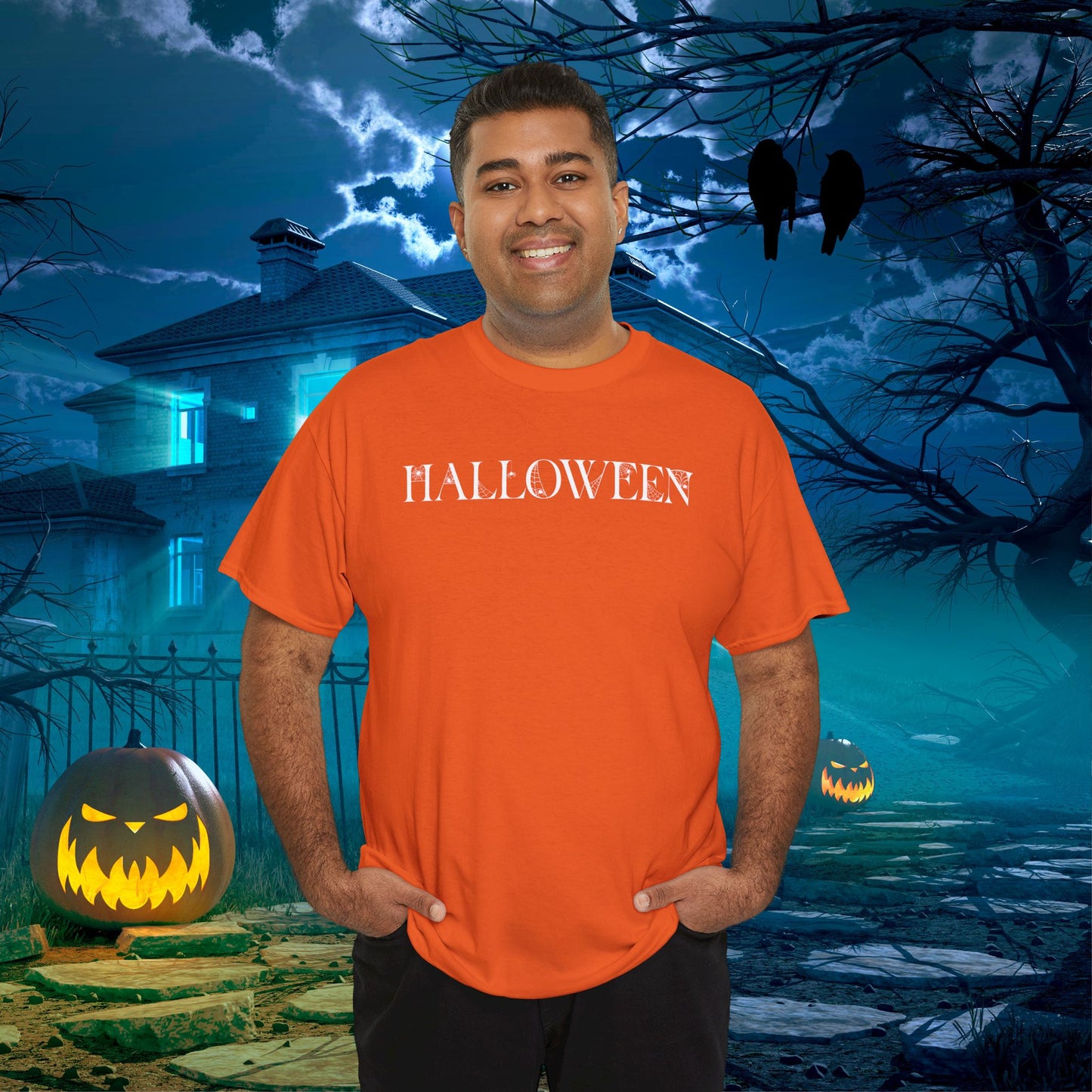 Halloween Spider Word Art White Unisex T Shirt