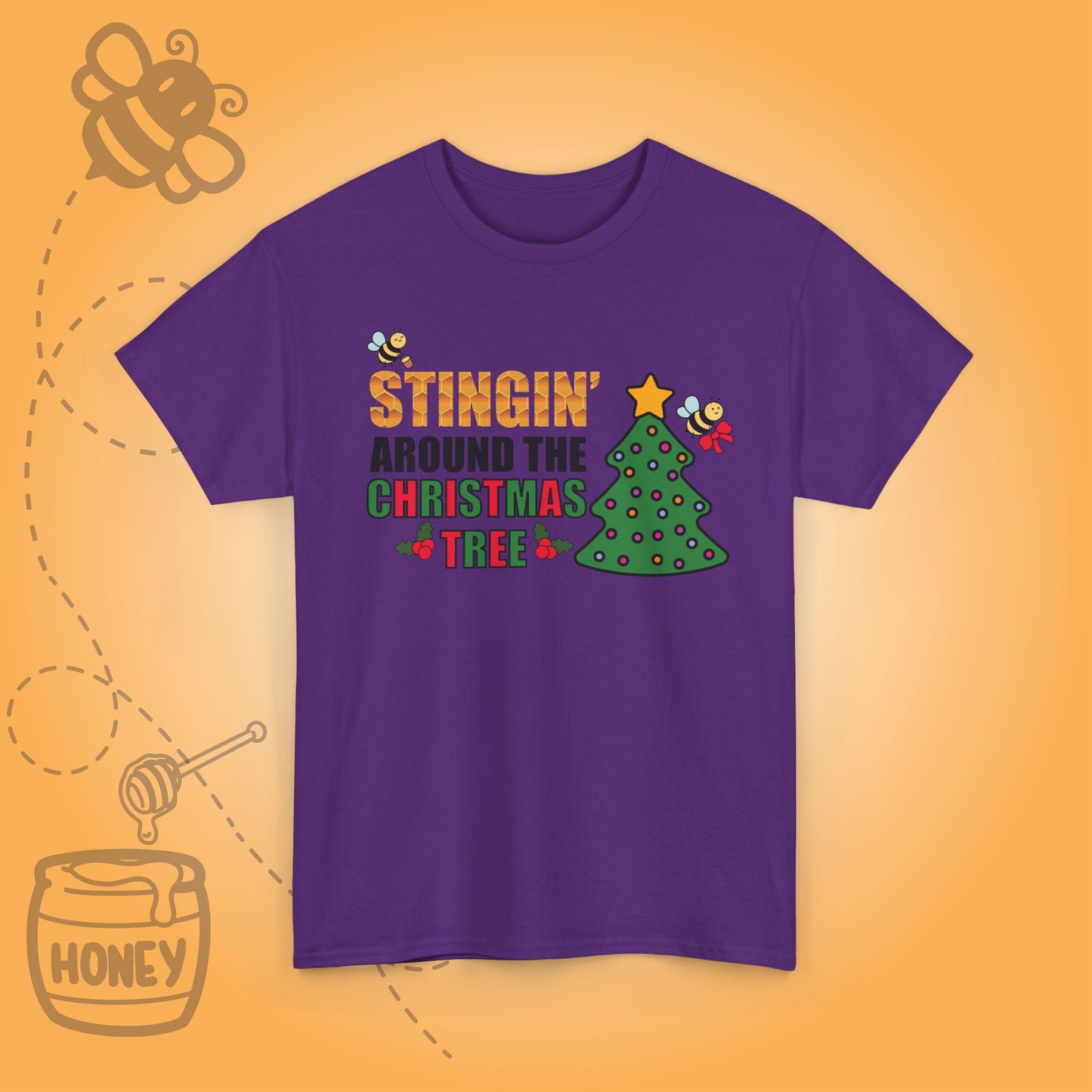 Stingin Around the Christmas Tree Sweet As Honey Bee Lover Unisex T Shirt