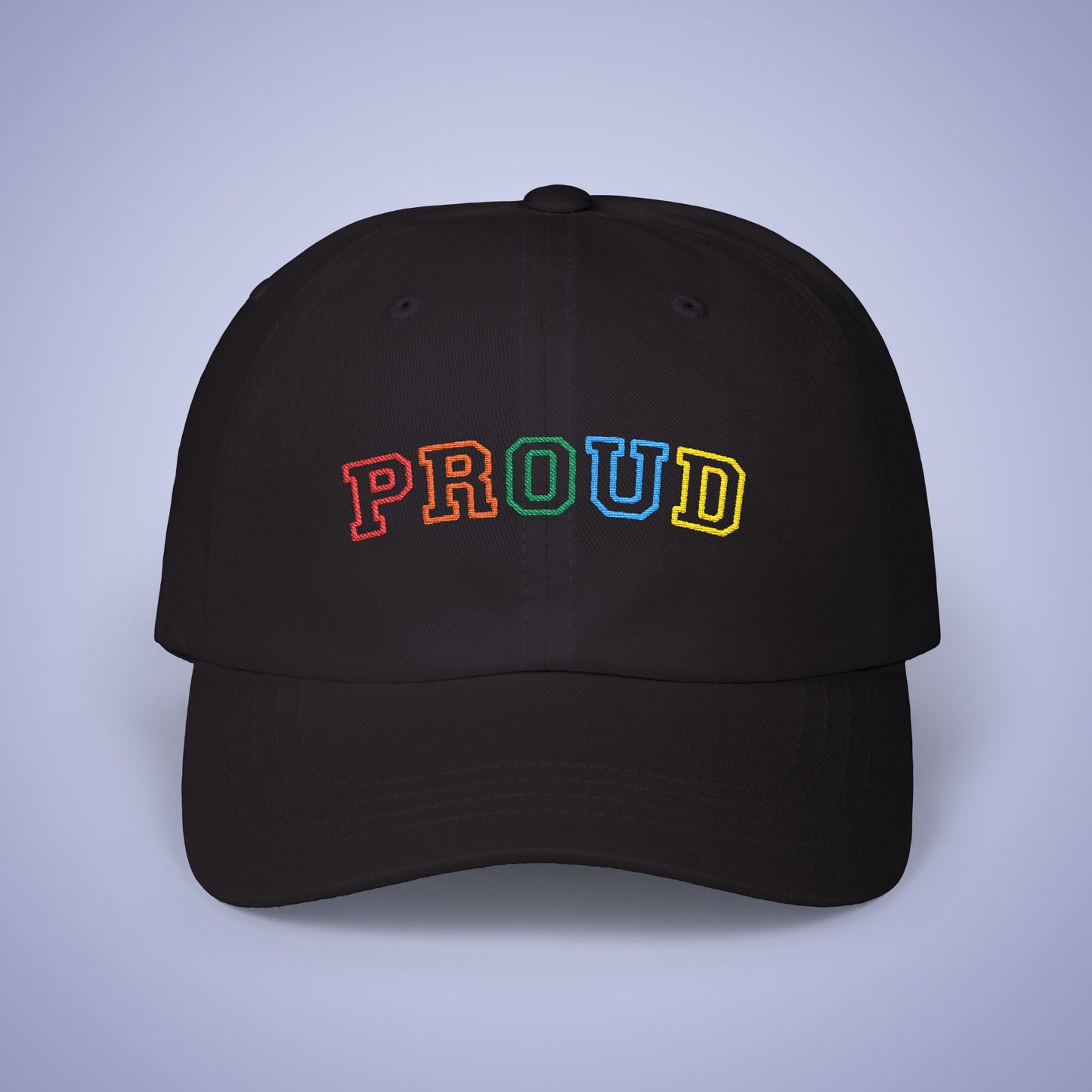 Proud Pride Month Embroidered Classic Dad Cap Unisex Coloured Embroidery