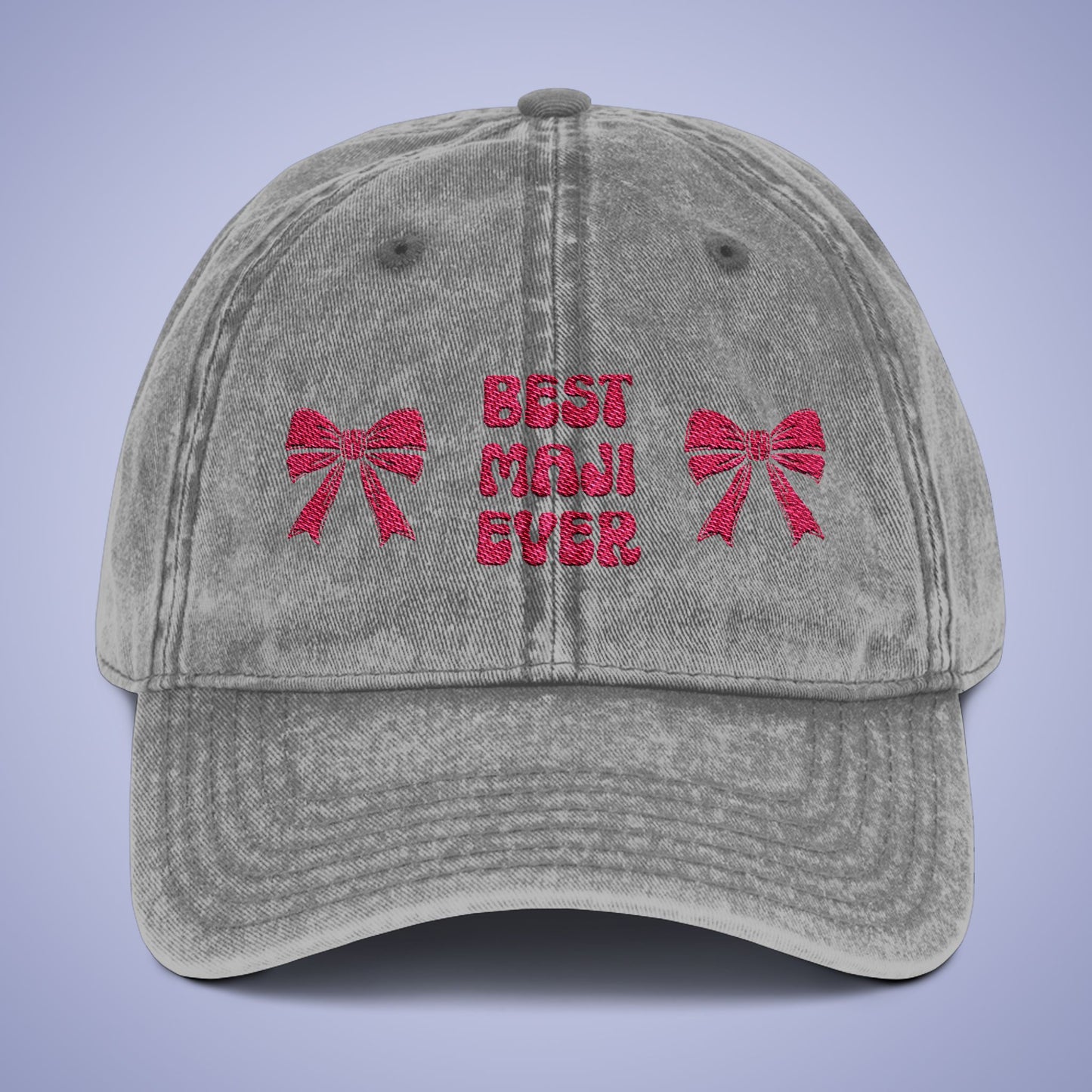 Vintage Best Maji Ever Cap Mothers Day Pink Embroidered Hat