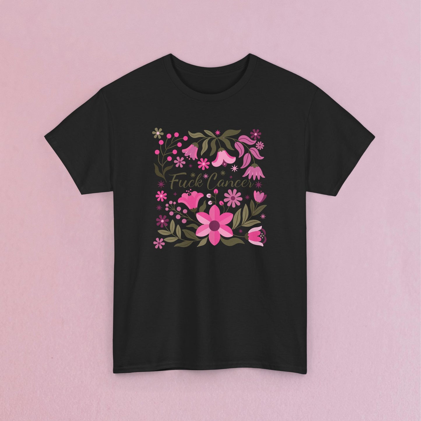Fuck Cancer Boho Floral Breast Cancer Awareness Unisex T Shirt