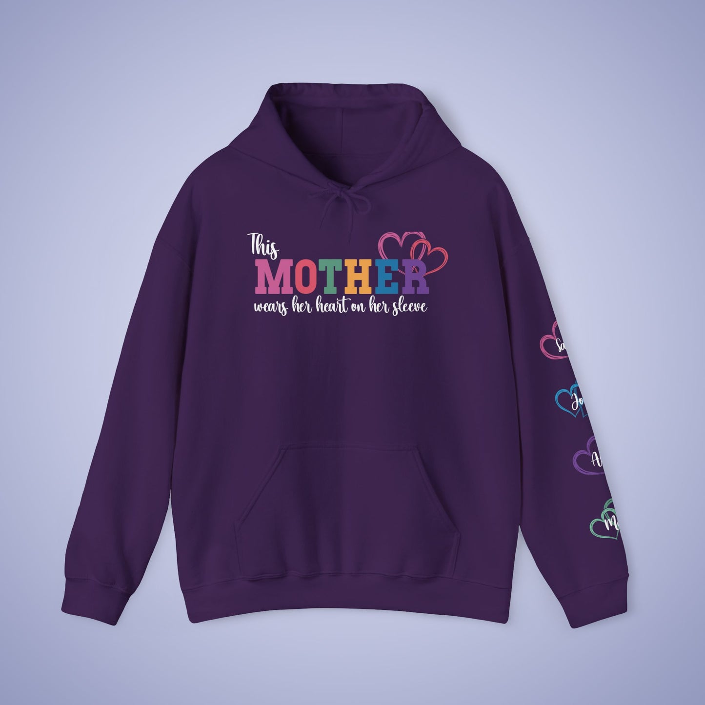 This Mother Wears her Heart on her Sleeve Unisex Hoodie Personalized