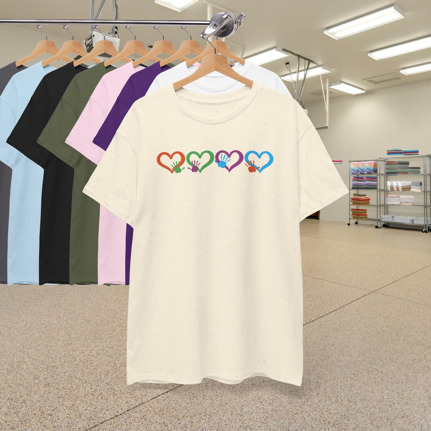 Hearts and Hands Graphic Unity Day Teachers T Shirt Unisex