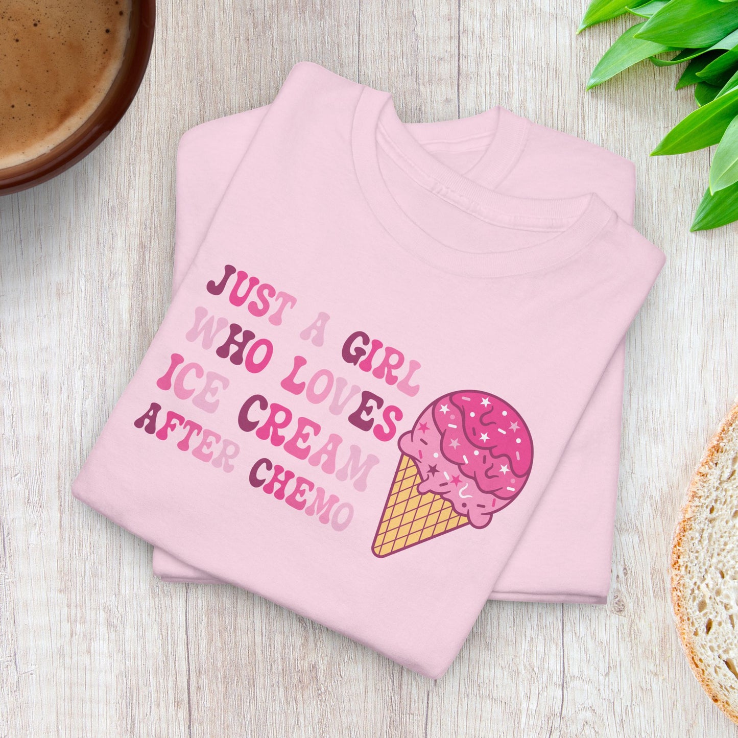 Just a Girl Who Loves Ice Cream After Chemo Breast Cancer Support T Shirt