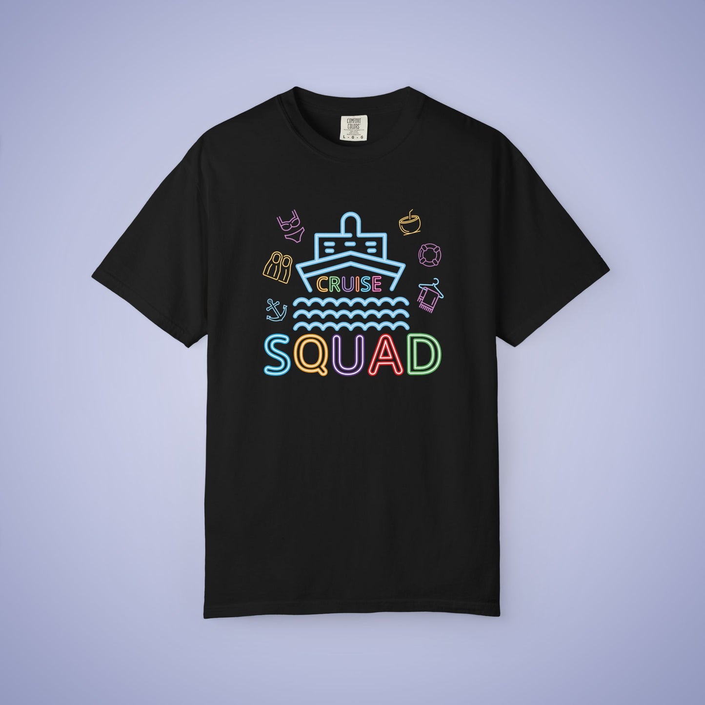 Cruise Squad Neon Comfort Colors T Shirt Fun Group Family Matching Vacation Shirt Unisex