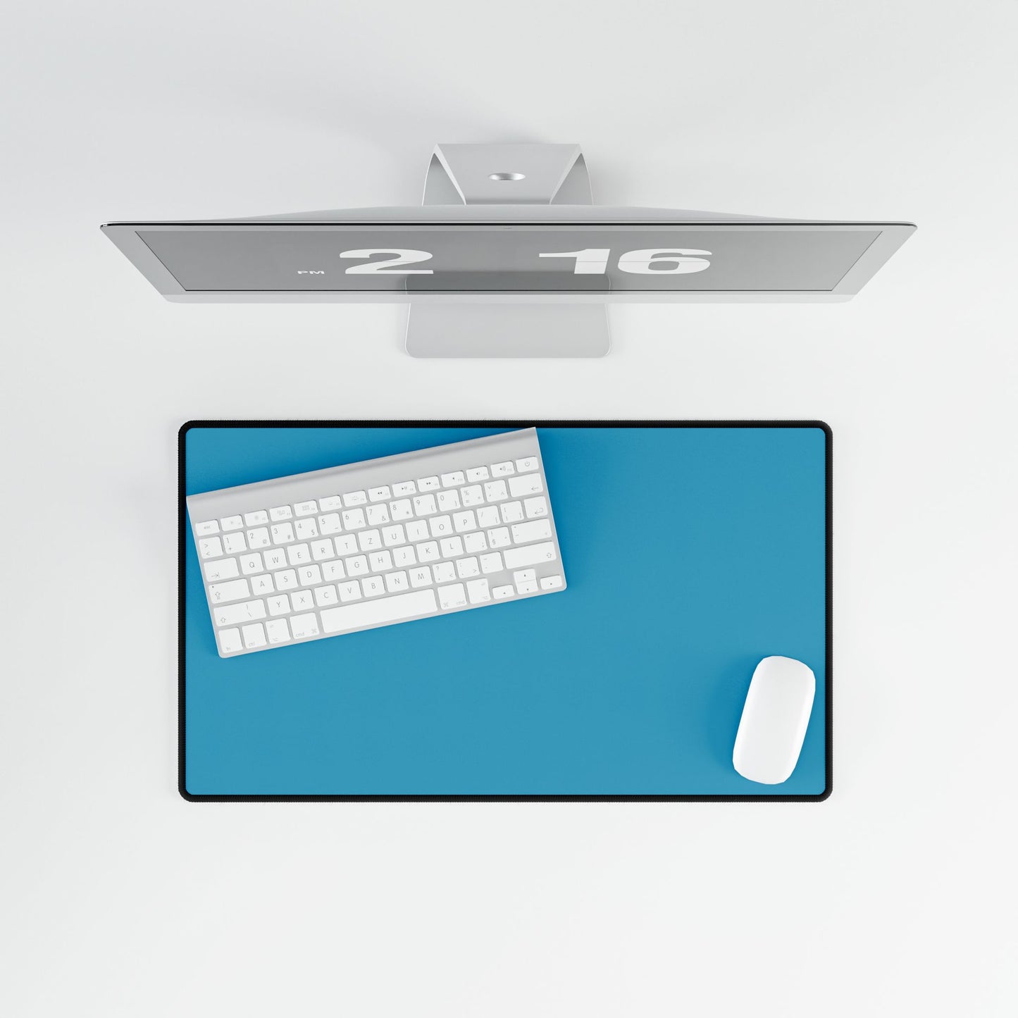 Turquoise Blue Desk Mat Minimalist Office Teacher Decor Gift Medium & Large