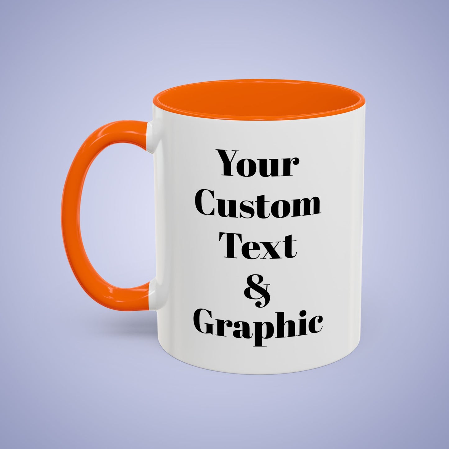 Personalized Coffee Mug - 11oz or 15oz Orange Ceramic Accent