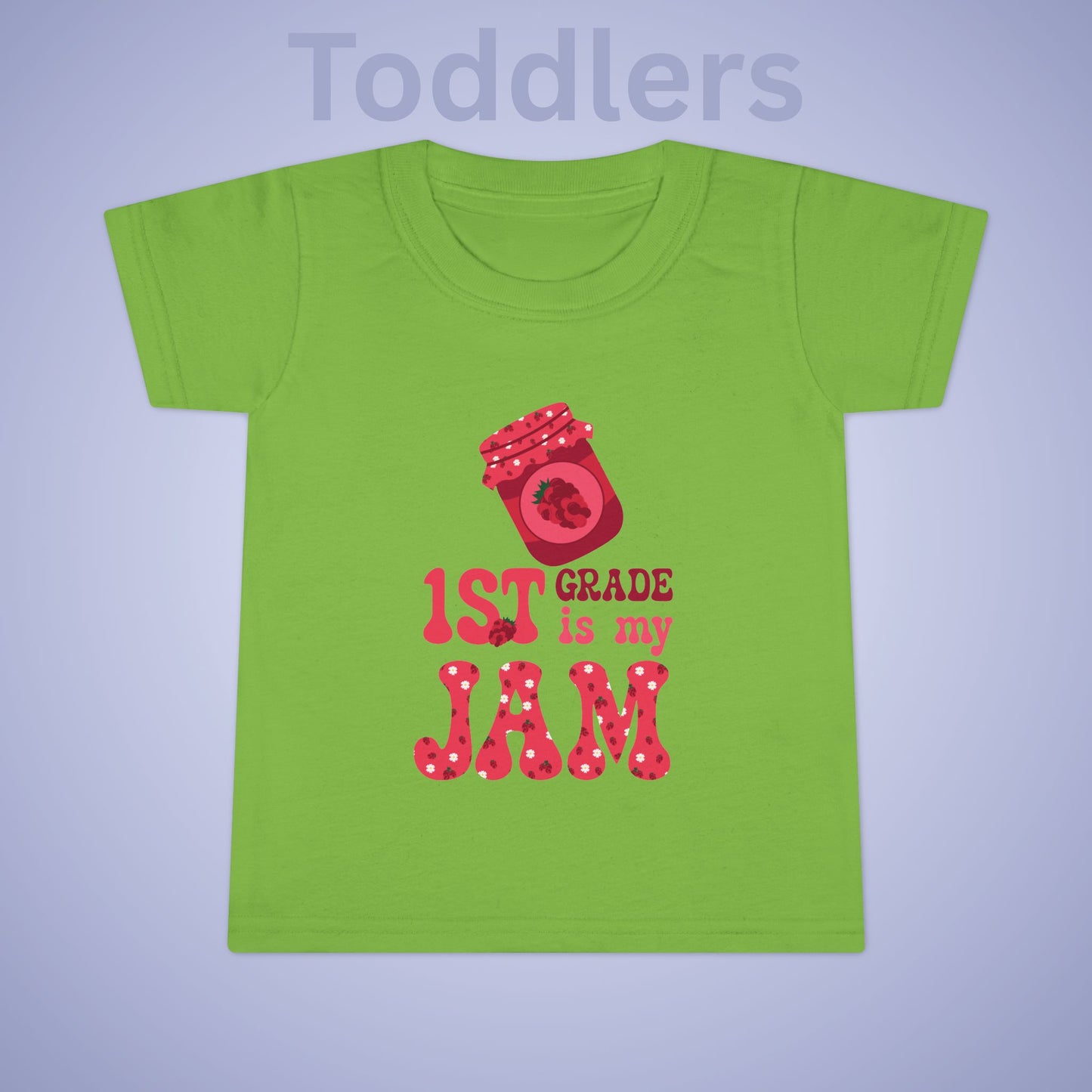 First Grade is my Jam Raspberry Kids Cotton T Shirt Back To School Toddler