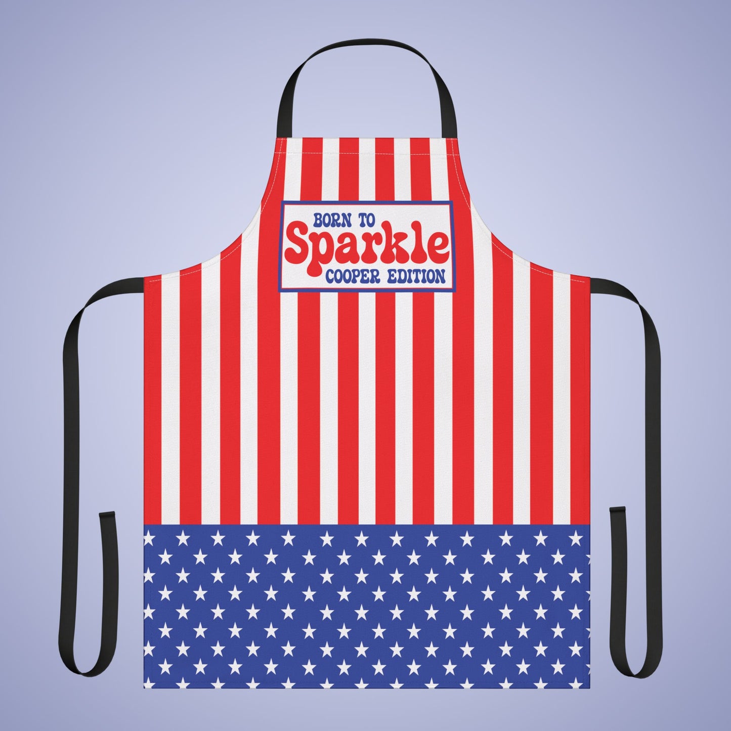 Born to Sparkle Personalized Patriotic July 4th Home Decor Kitchen Apron USA Flag
