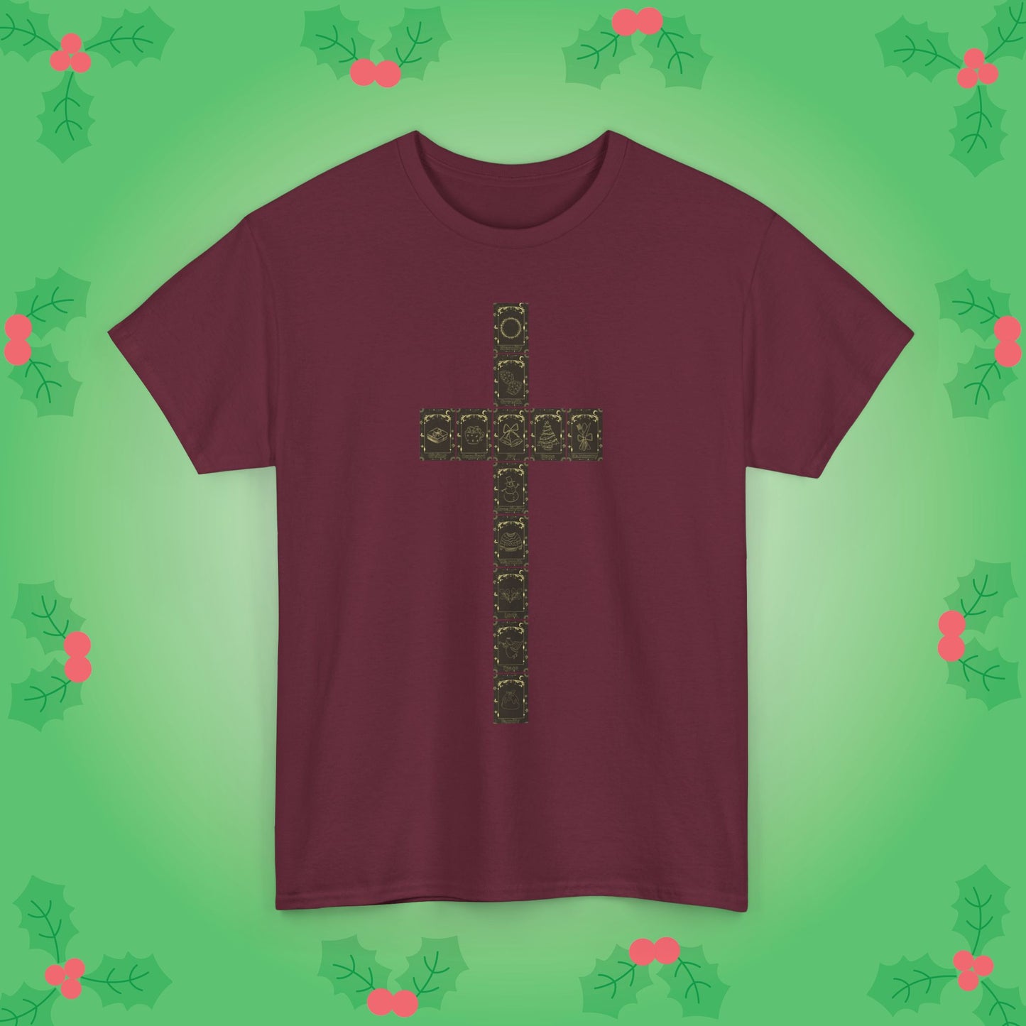 Christmas Crucifix Tarot Cards Religios Faith Unisex T Shirt