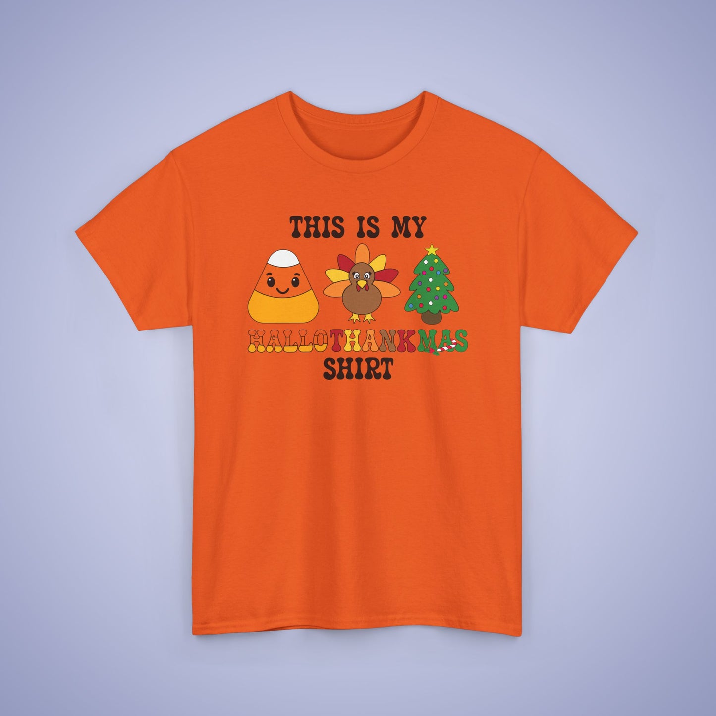 This is My HalloThankMas Shirt Candy Corn Halloween Thanksgiving Christmas Unisex T Shirt