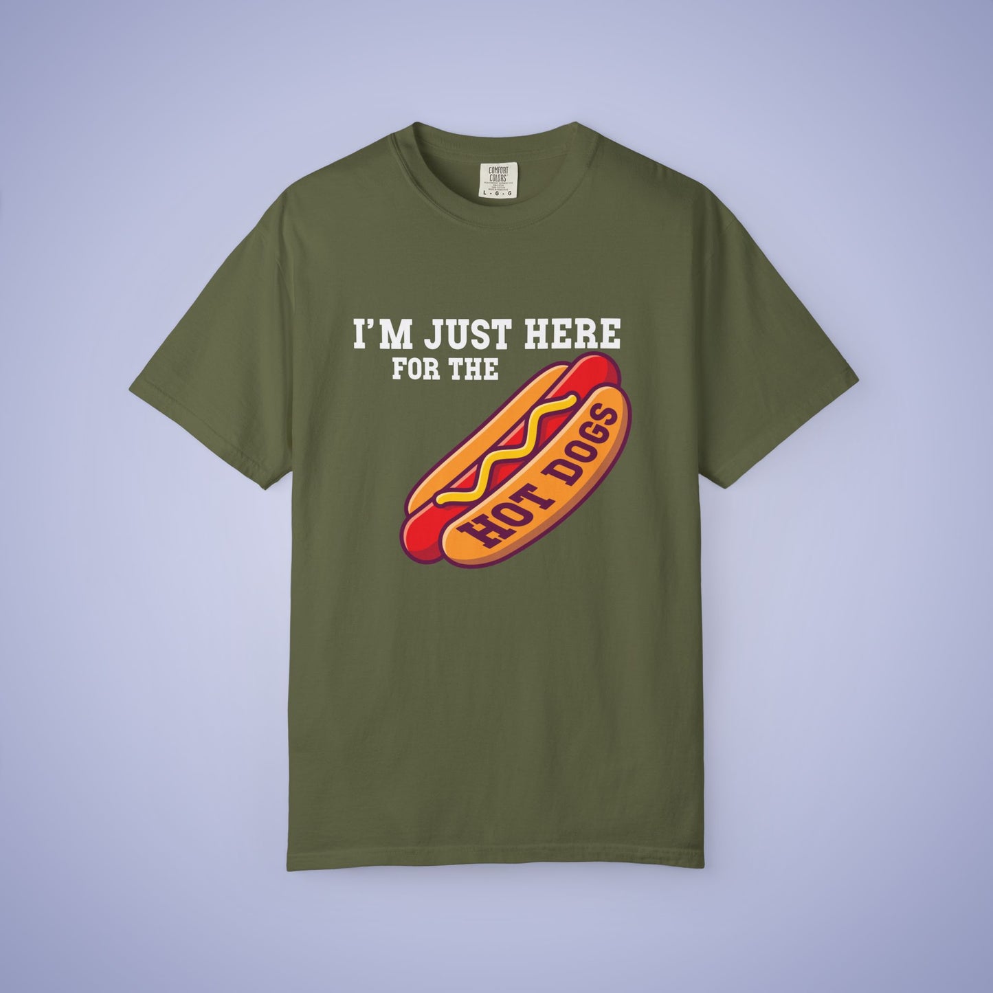 Im Just Here For The Hot Dogs Funny Comfort Colors T Shirt Unisex White