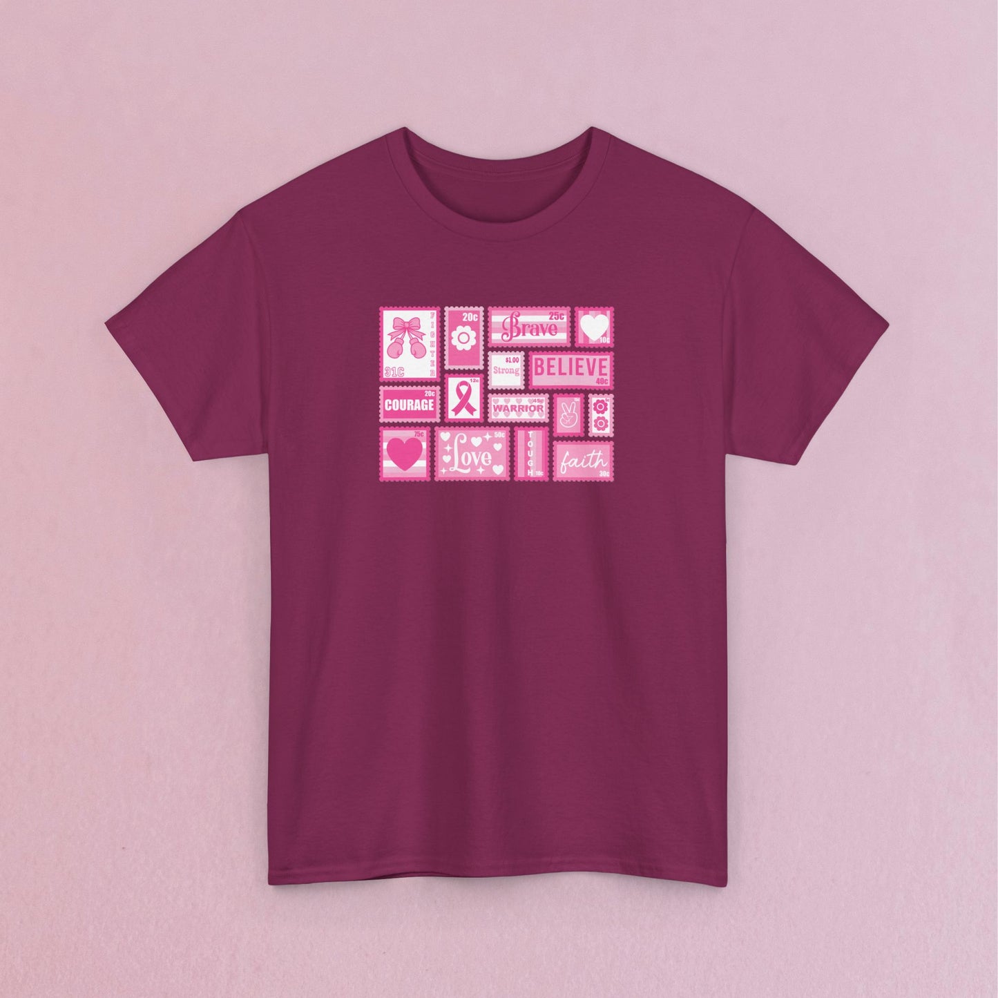 Postage Stamp Breast Cancer Awareness and Support Unisex T Shirt