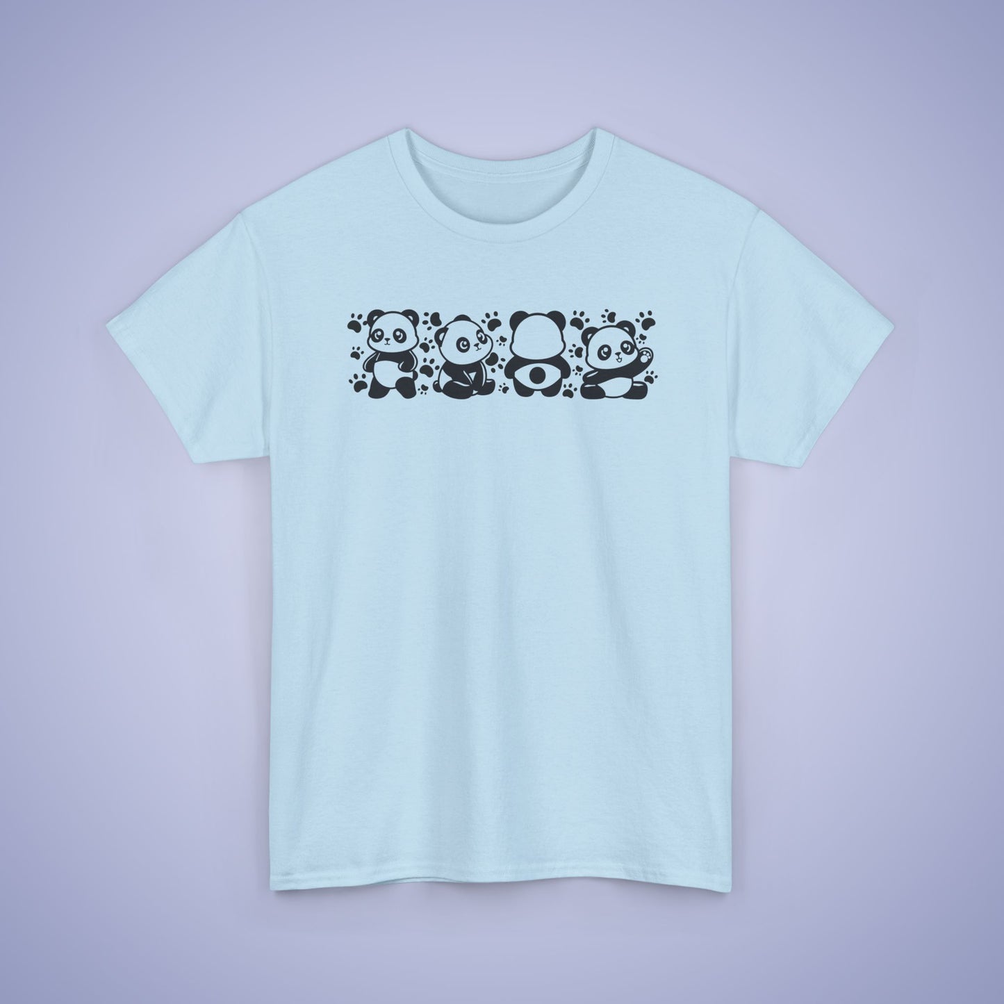 Panda's Paw Prints Two Tone Graphic Tee National Panda Day Unisex T Shirt