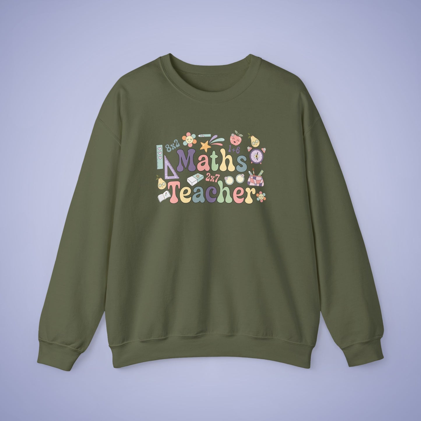 Maths Teacher Crewneck Sweatshirt Retro Unisex Back to School