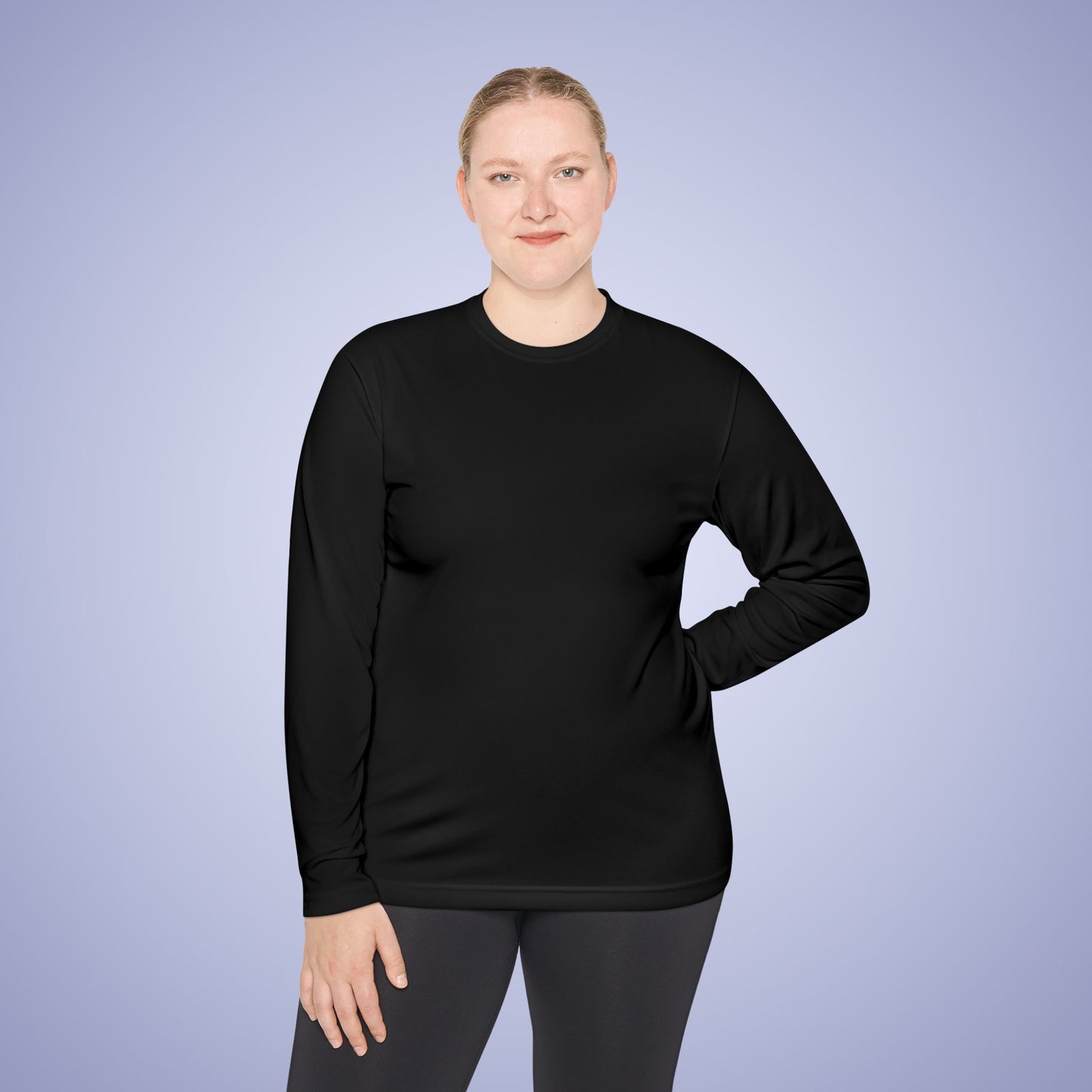 Blank Black Unisex Lightweight Long Sleeve Sports T Shirt