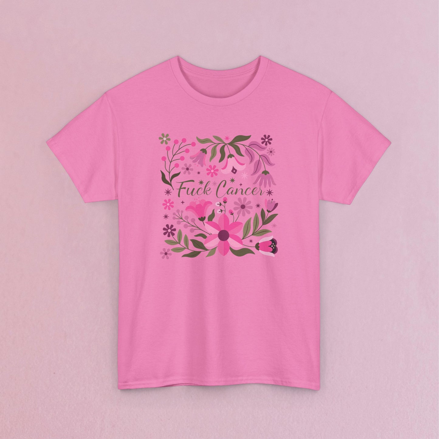 Fuck Cancer Boho Floral Breast Cancer Awareness Unisex T Shirt