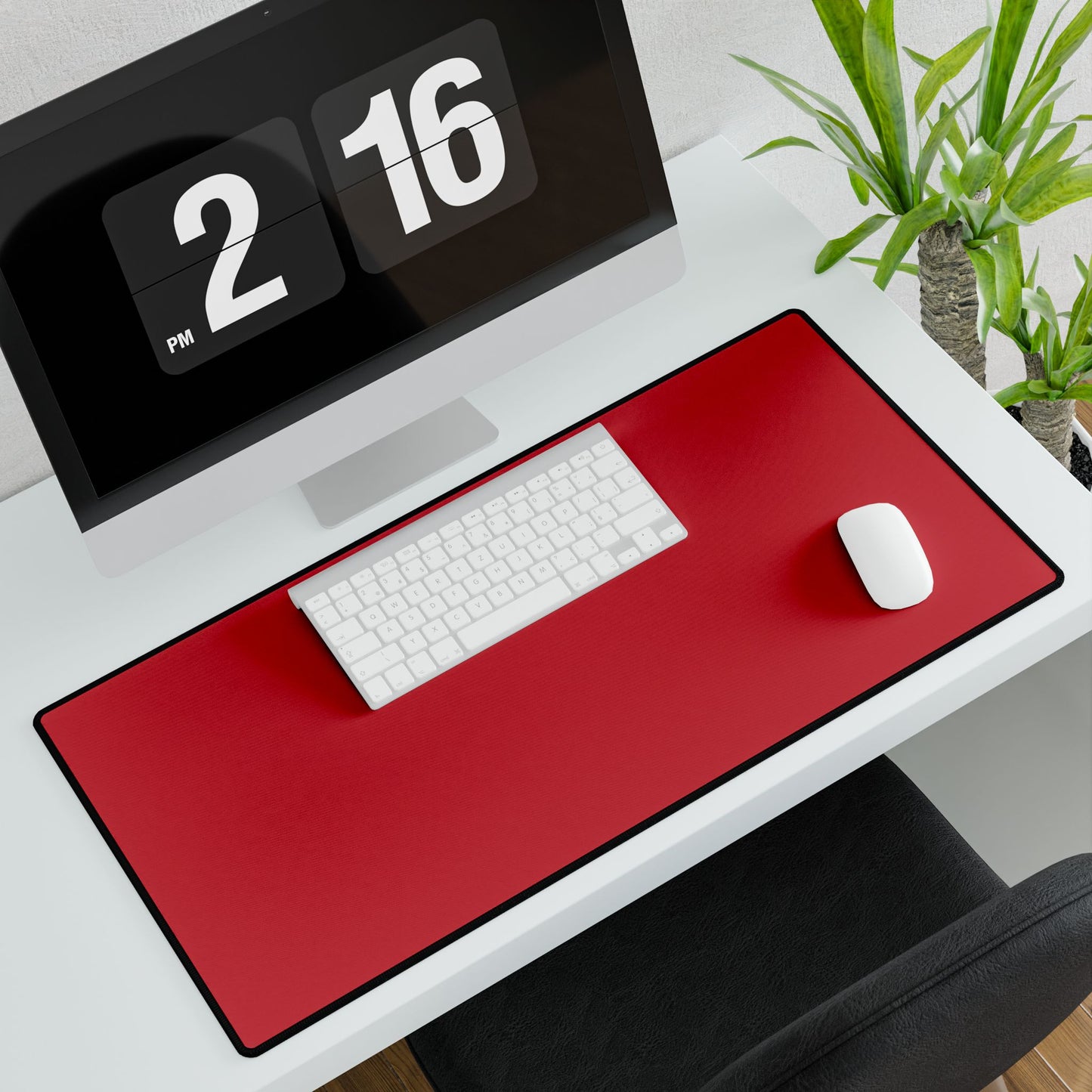 Dark Red Desk Mat Minimalist Office Teacher Decor Gift Medium & Large