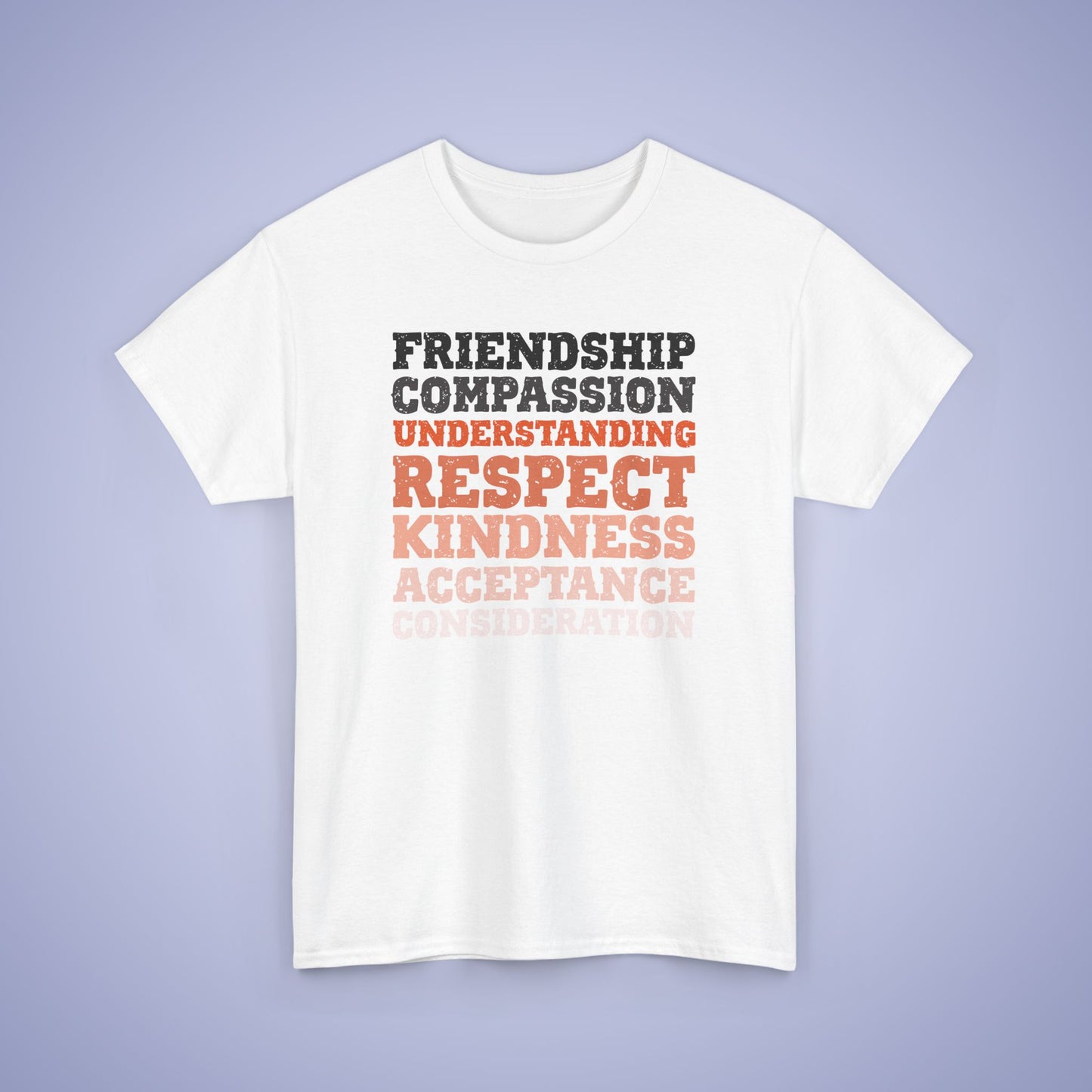 Kindness Word Block Grunge Orange Unity Day Teachers T Shirt Unisex
