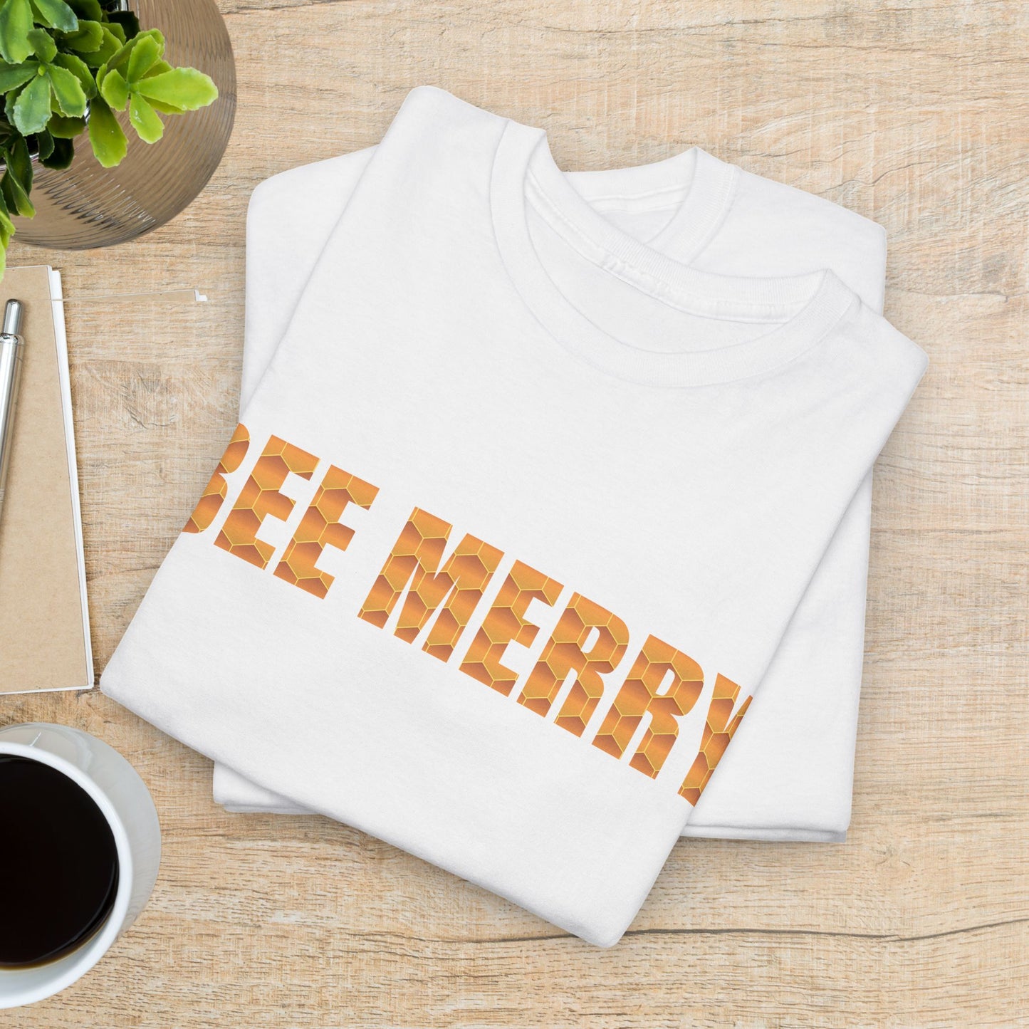 Bee Merry Sweet As Honey Honeycomb Word Art Design Unisex T Shirt