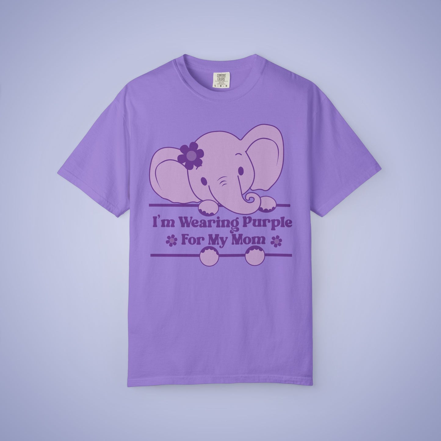Im Wearing Purple for My Loved One Personalized Alzheimers Awareness Comfort Colors T Shirt Unisex