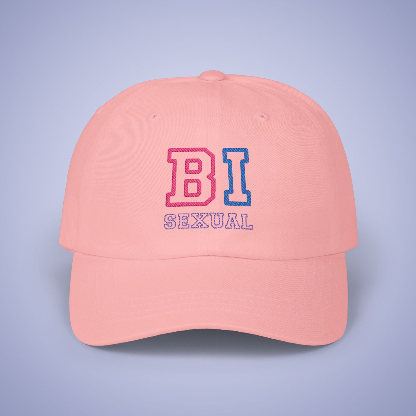 Bi Sexual Pride Month Embroidered Classic Dad Cap Unisex Coloured Embroidery