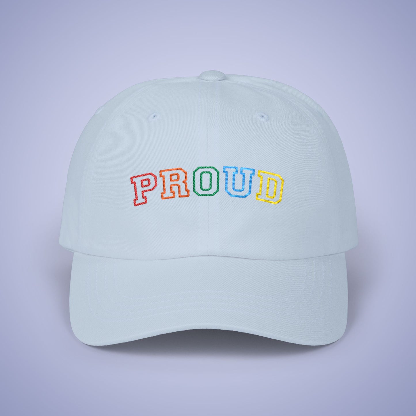 Proud Pride Month Embroidered Classic Dad Cap Unisex Coloured Embroidery