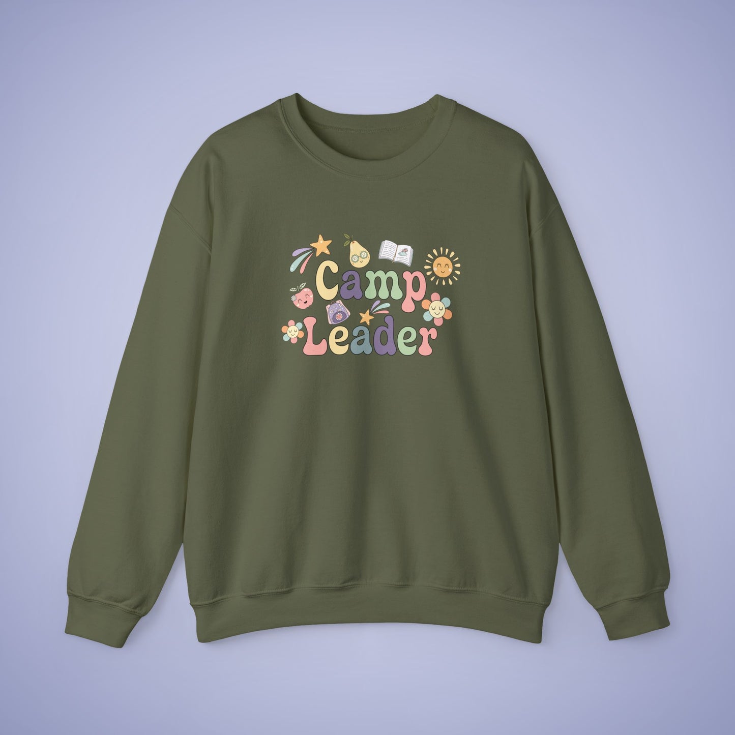 Camp Leader Teacher Crewneck Sweatshirt Retro Unisex Back to School