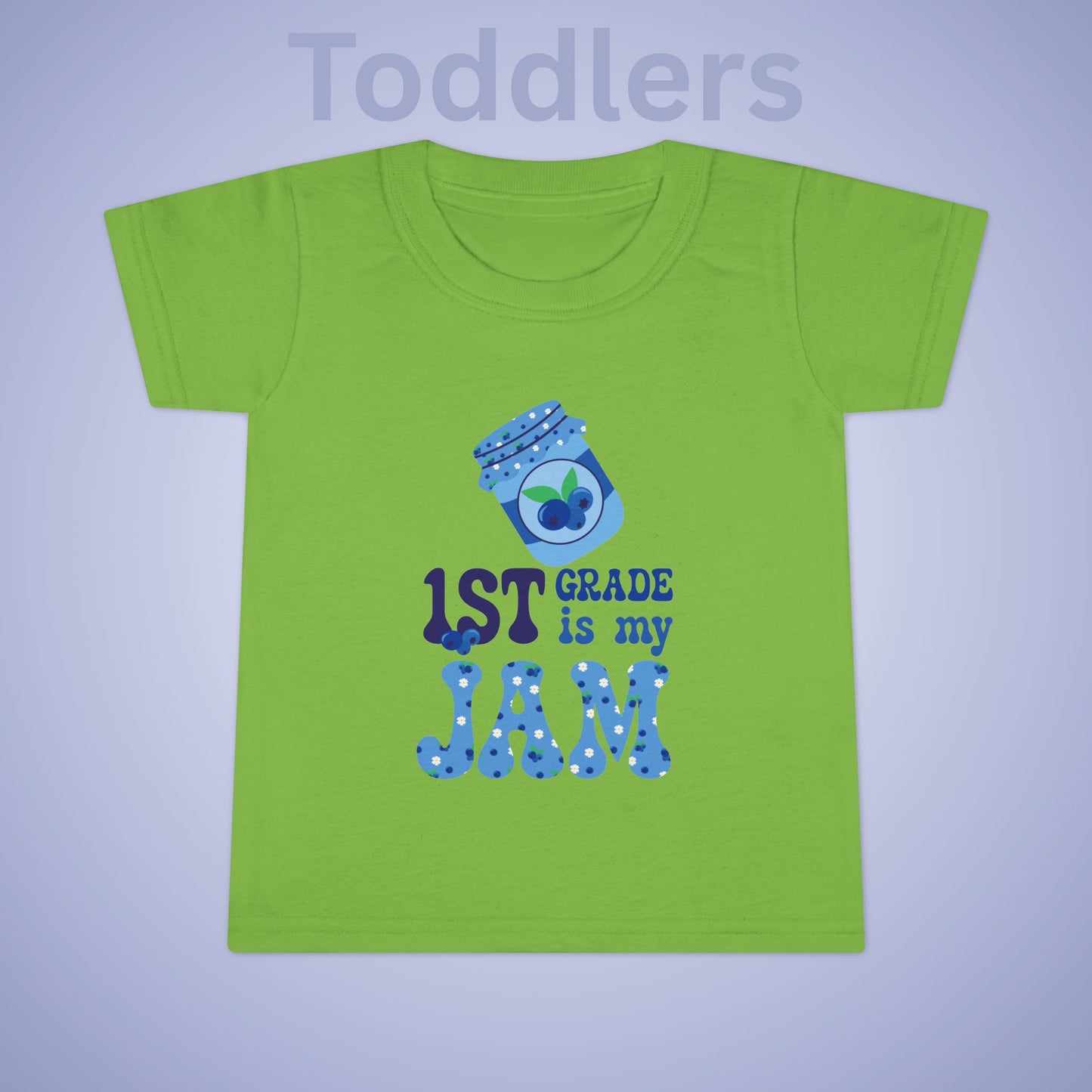First Grade is my Jam Blueberry Kids Cotton T Shirt Back To School Toddler
