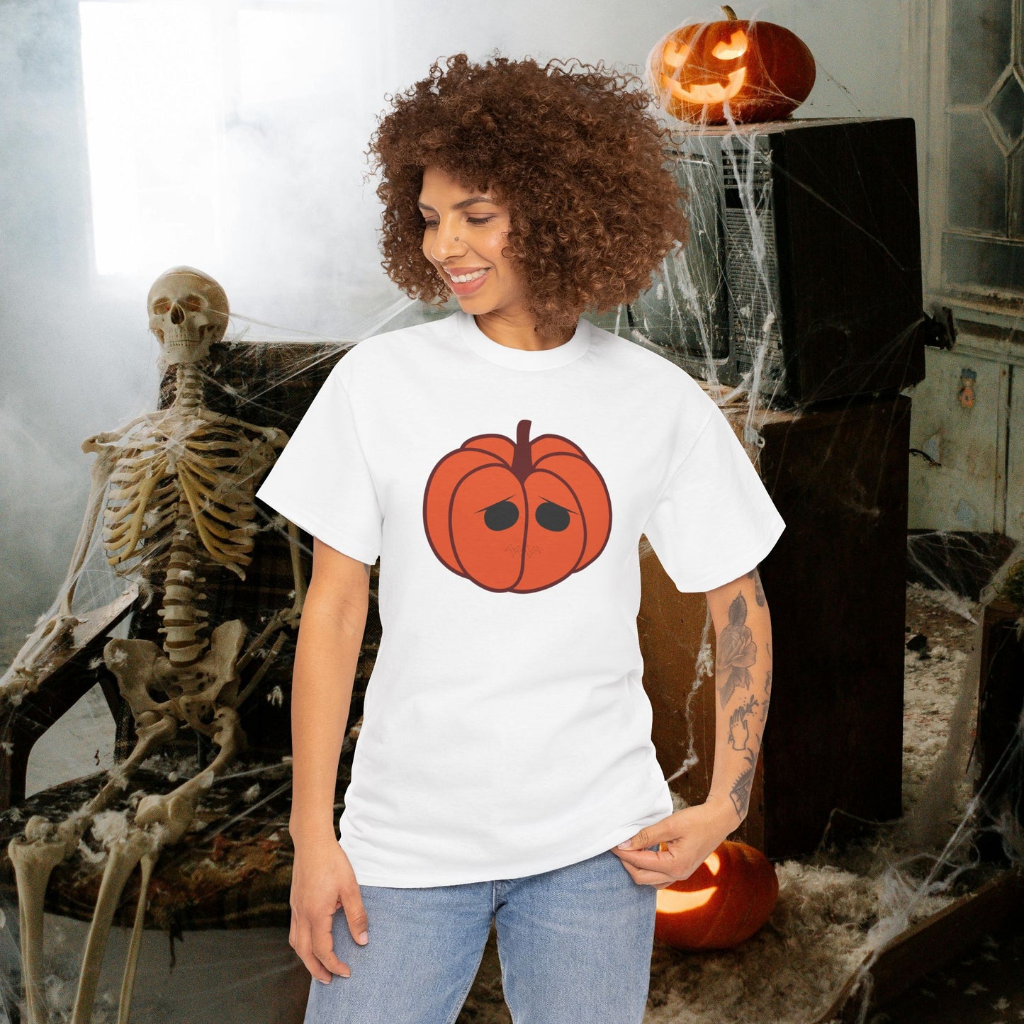 Jackolantern Sad Face Halloween Pumpkin Unisex T Shirt