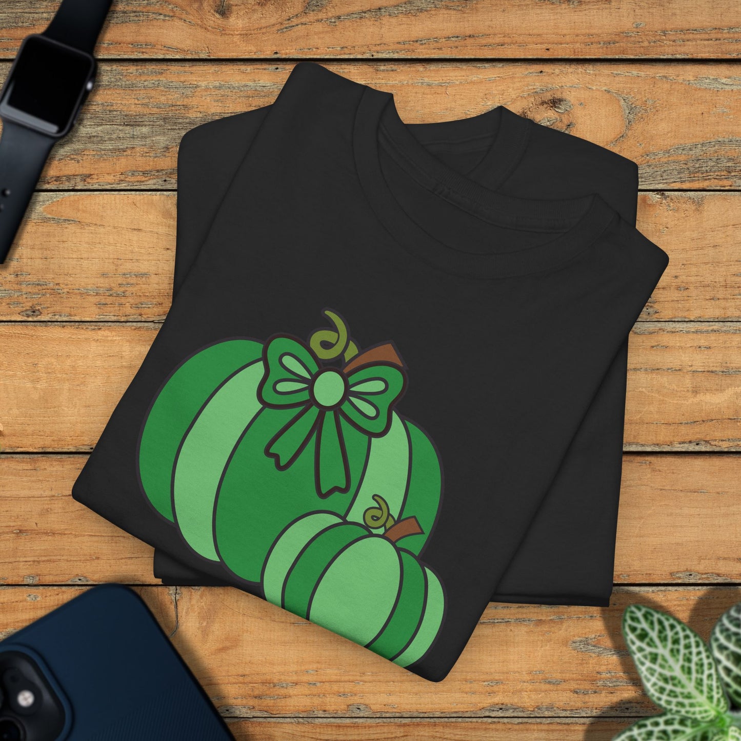 Thanksgiving Fall Inspired Halloween Green Pumpkin Unisex T Shirt