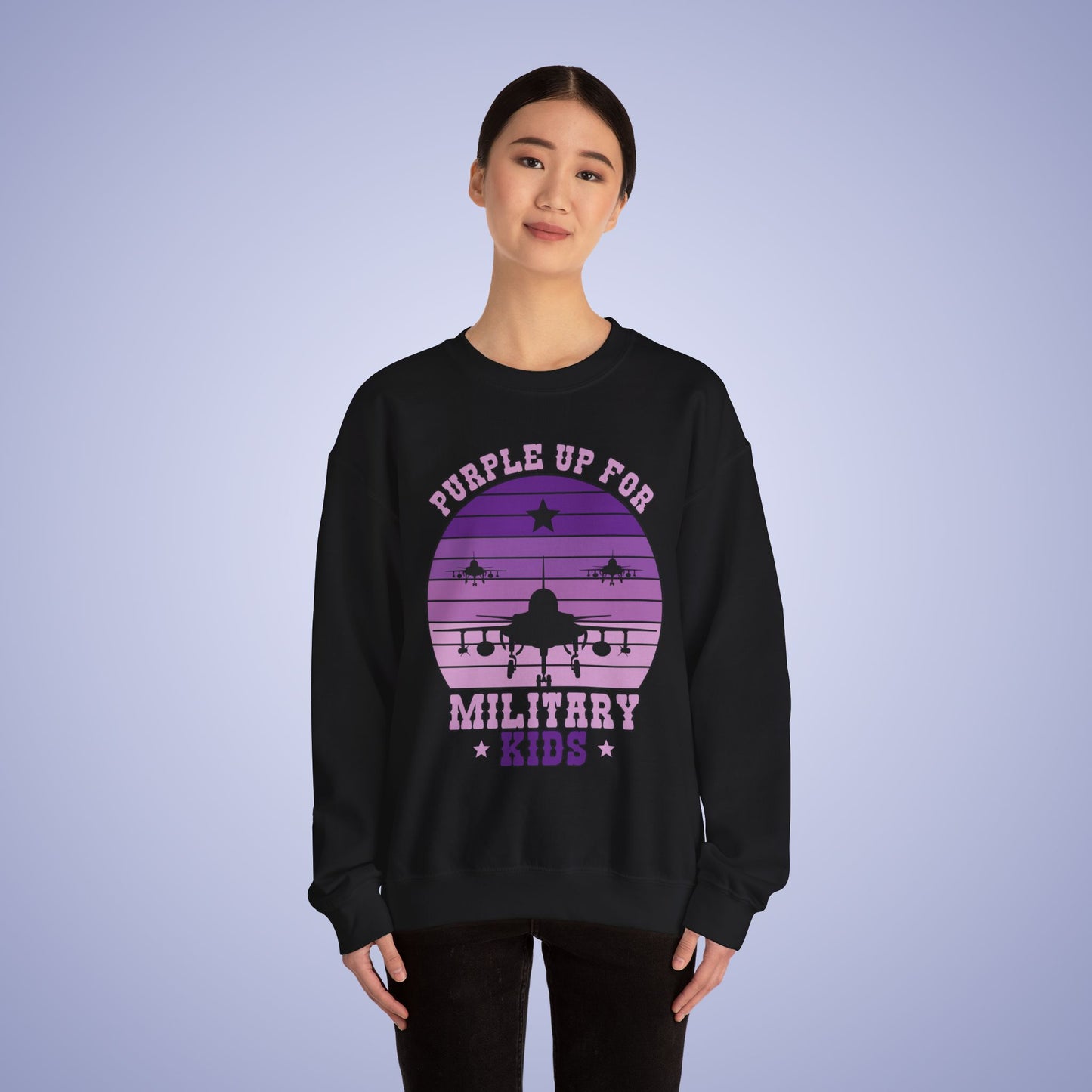 Military Brat Purple Up Unisex Crewneck Sweatshirt Military Child Month