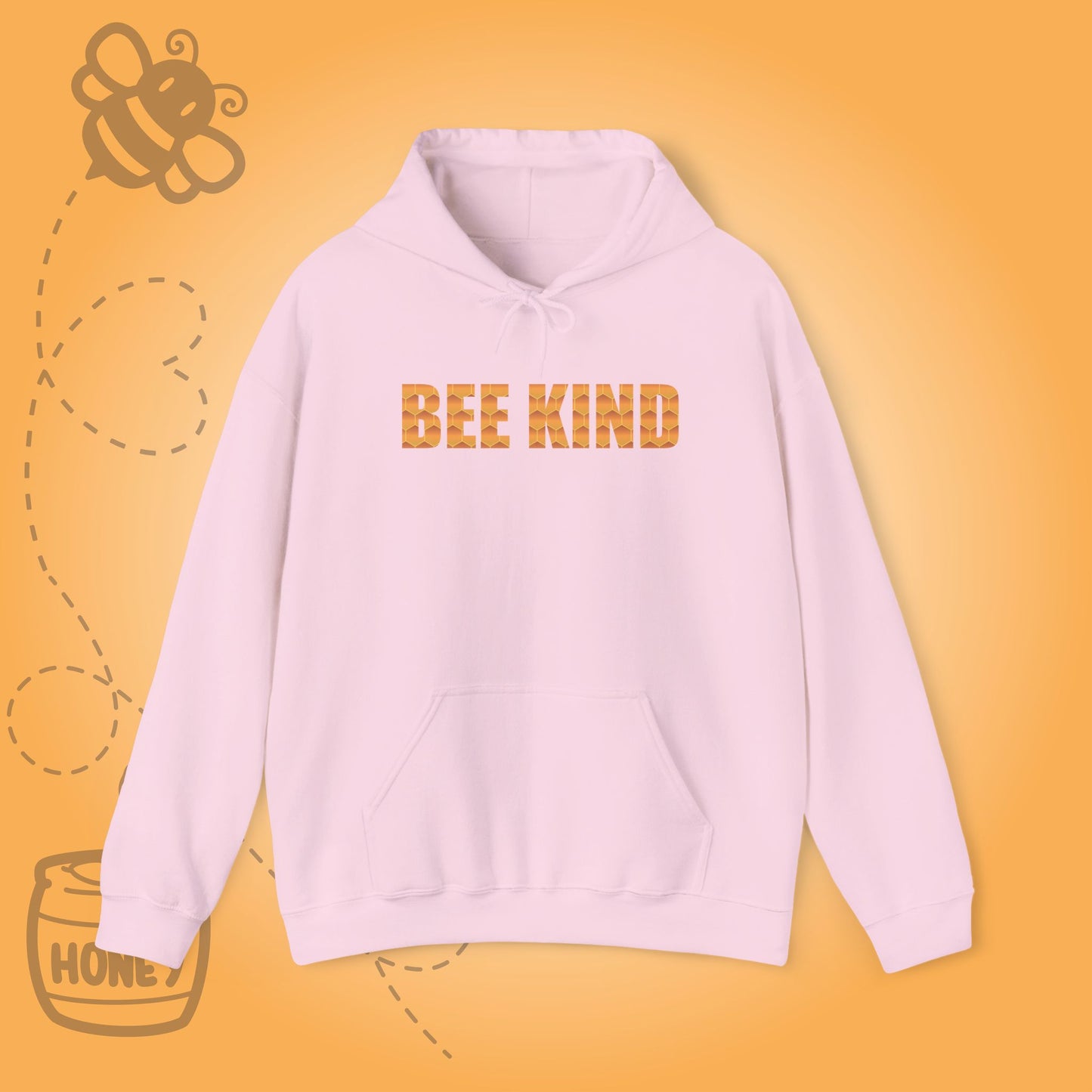 Bee Kind Sweet As Honey Honeycomb Word Art Design Hoodie Sweatshirt