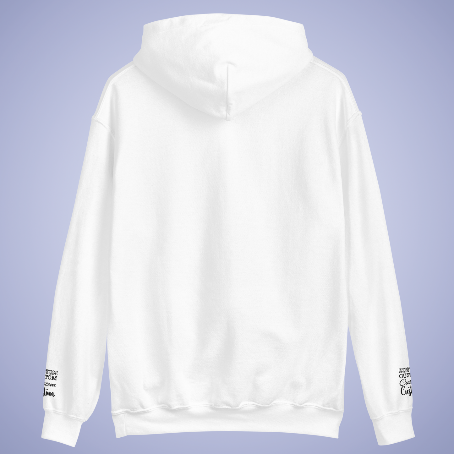 Personalized Custom Embroidered Hoodie Sleeve Print Black Embroidery Unisex
