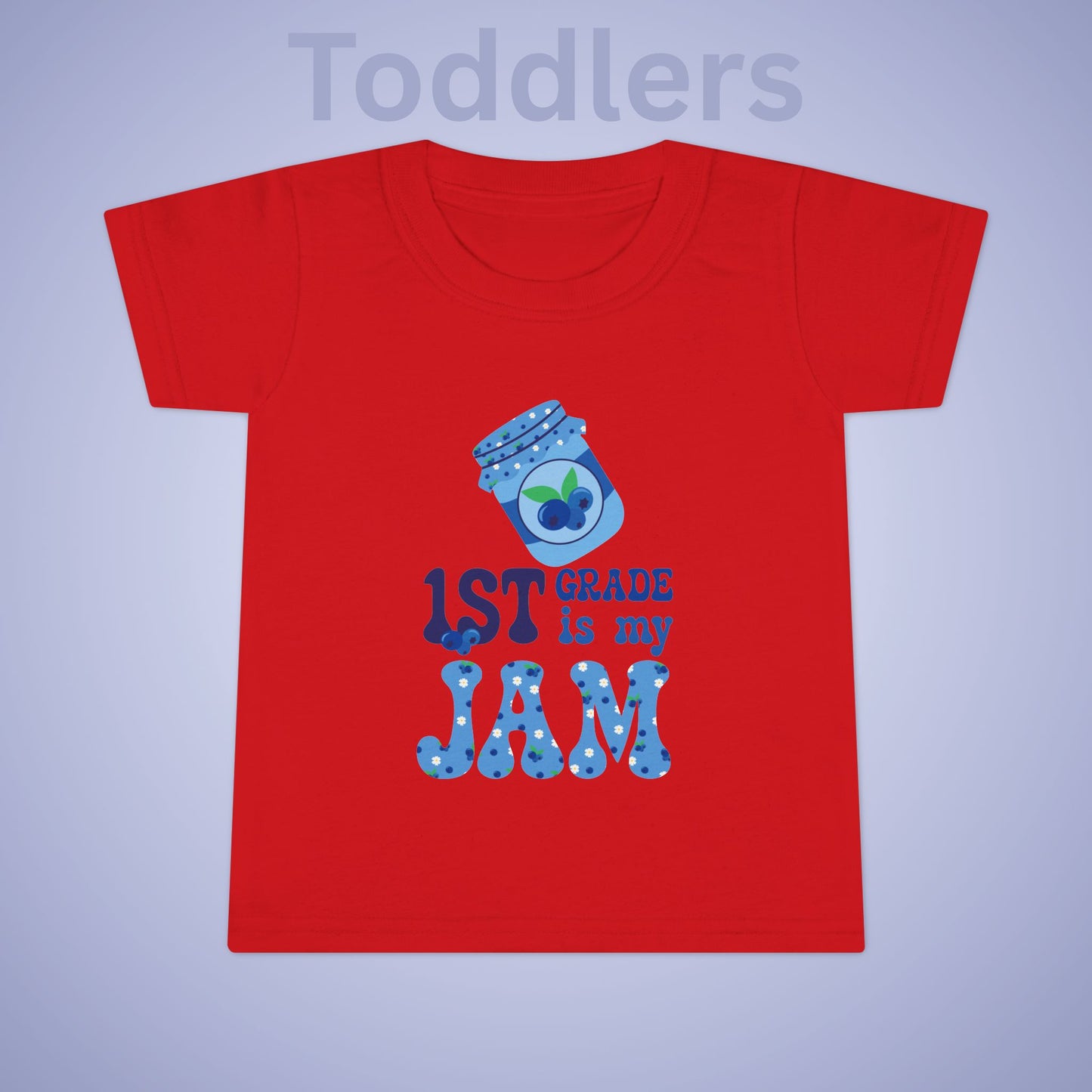 First Grade is my Jam Blueberry Kids Cotton T Shirt Back To School Toddler