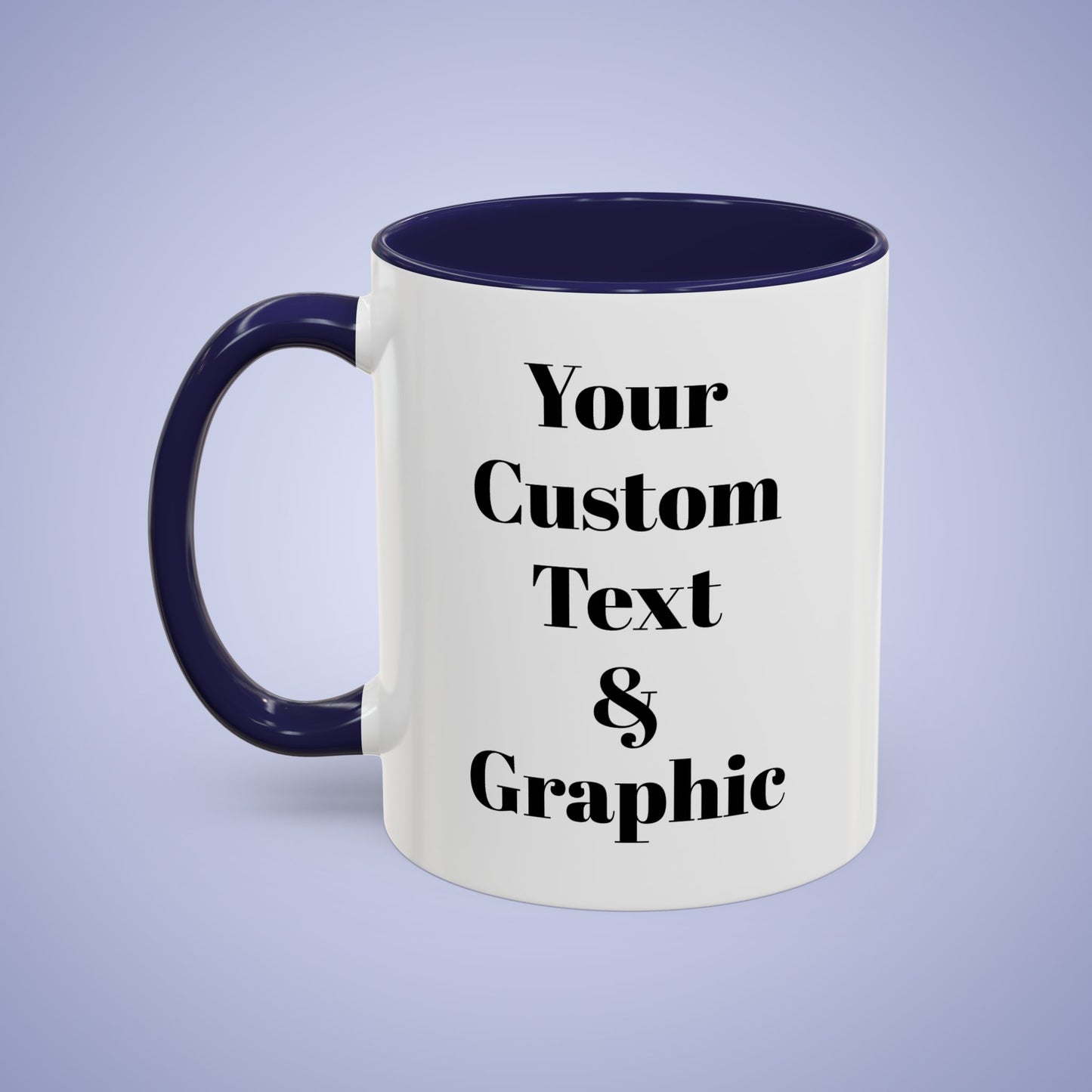 Personalized Coffee Mug - 11oz or 15oz Navy Blue Ceramic Accent