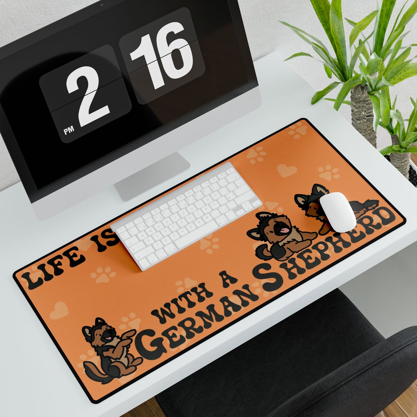 Life is Better with a German Shepherd Lover Gift Computer Desk Mat