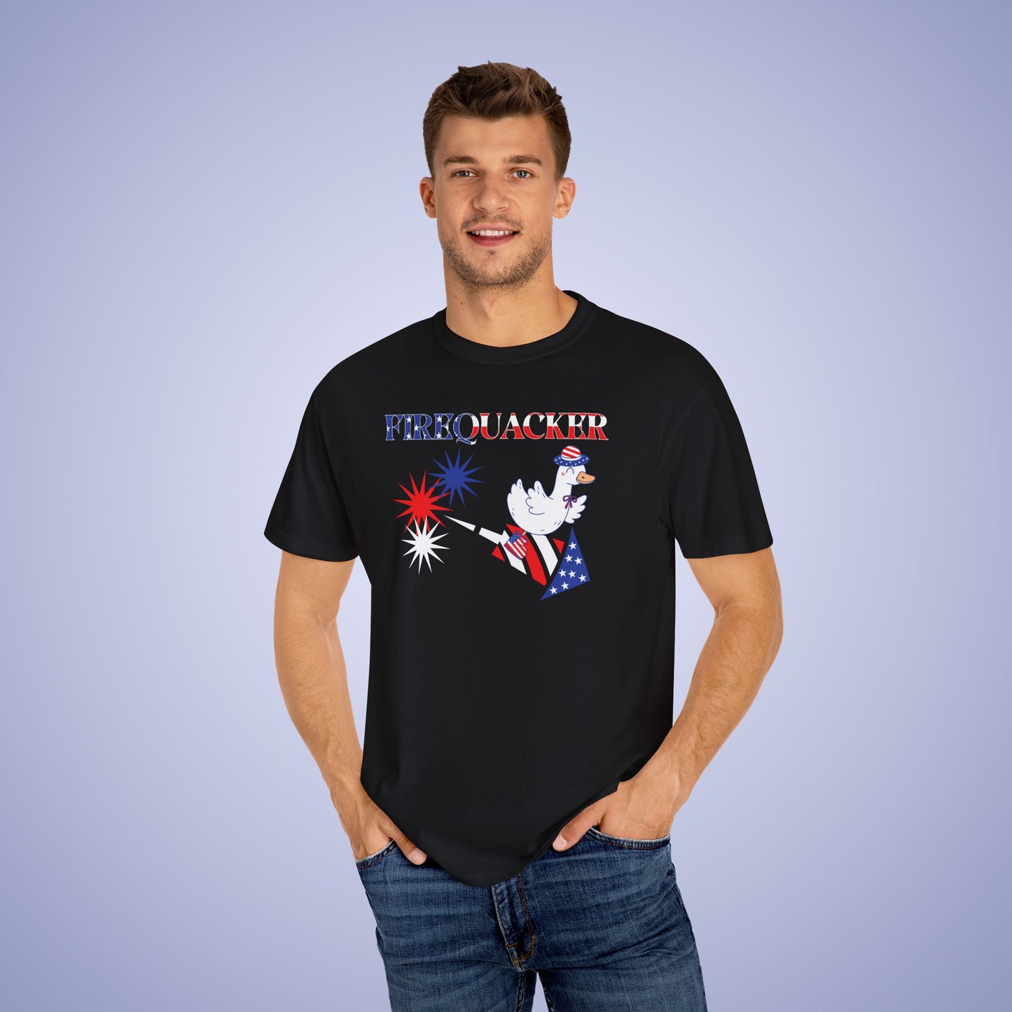 Fire Quacker Duck Lover July 4th Comfort Colors Funny T Shirt Unisex