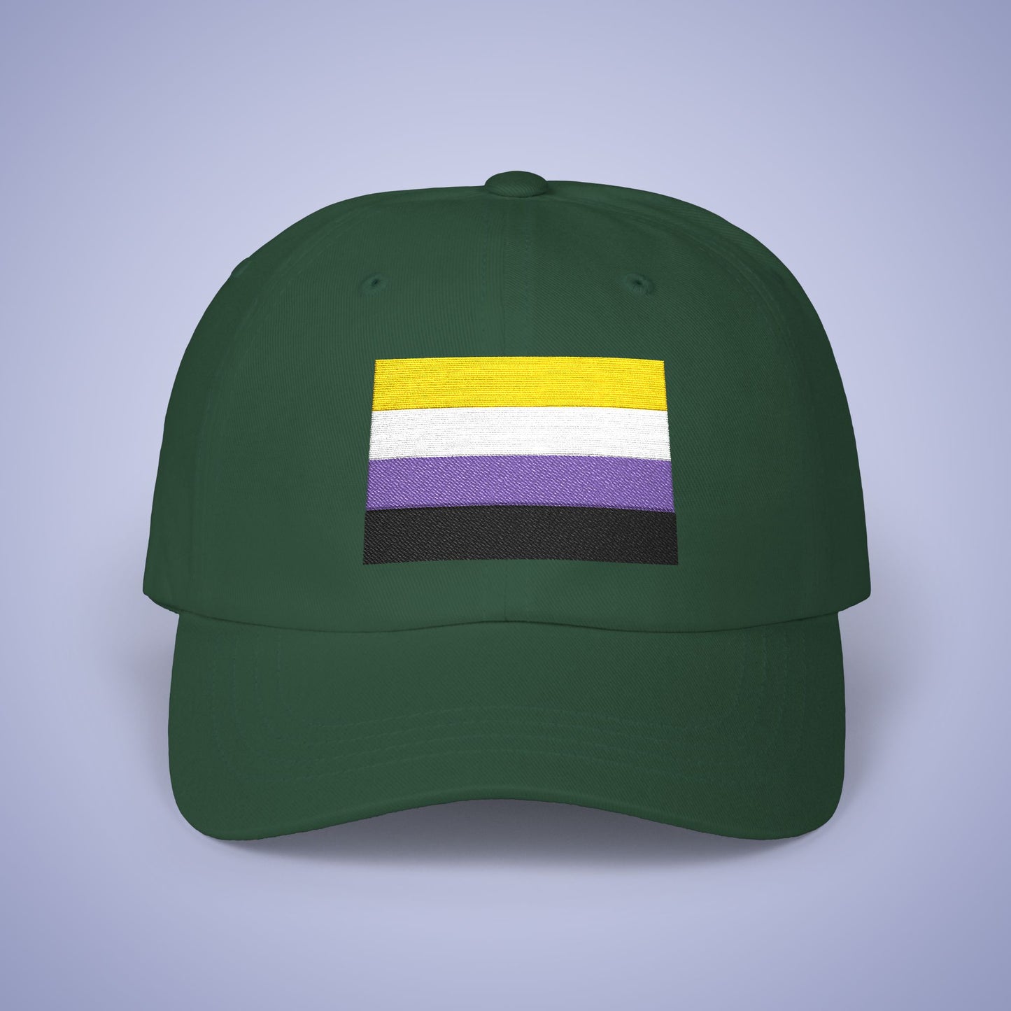 Non Binary Flag Pride Month Embroidered Classic Dad Cap Unisex Coloured Embroidery