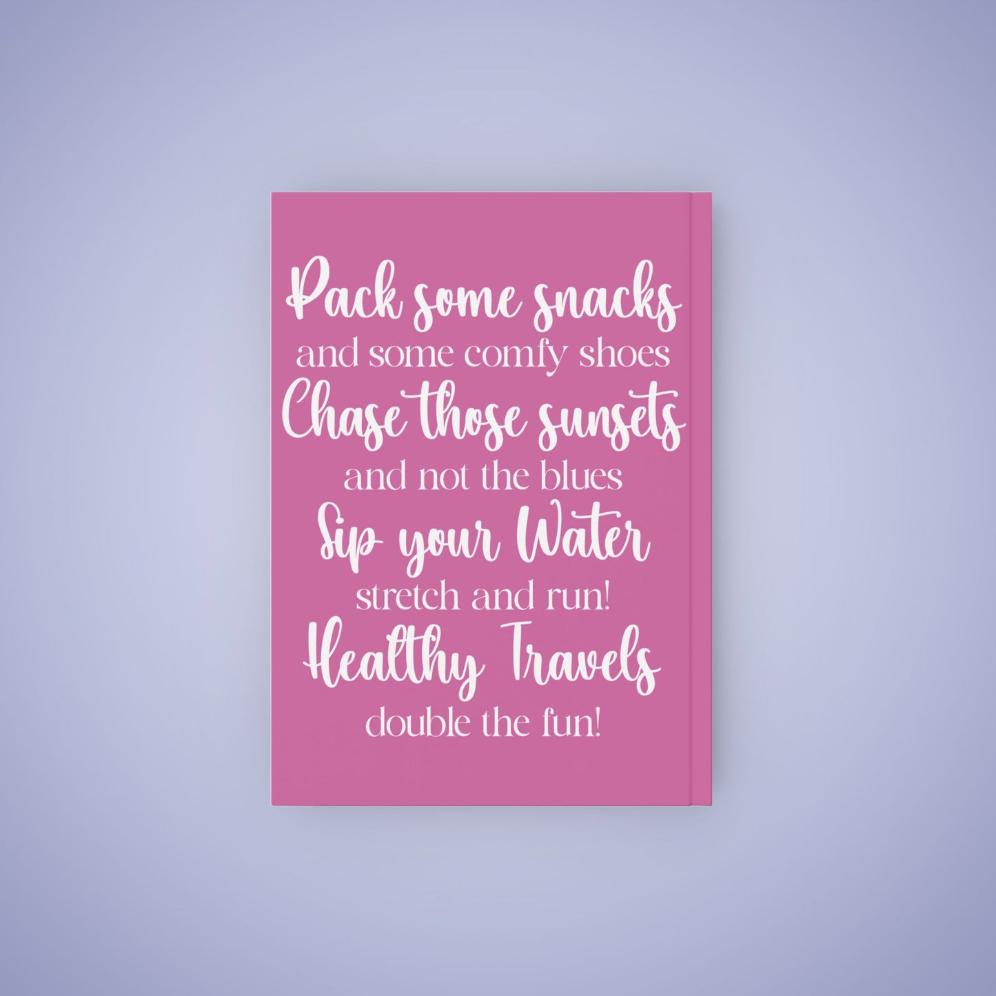 Travel Journal Personalized Name Light Pink Graduation Gift Hard Backed Notebook