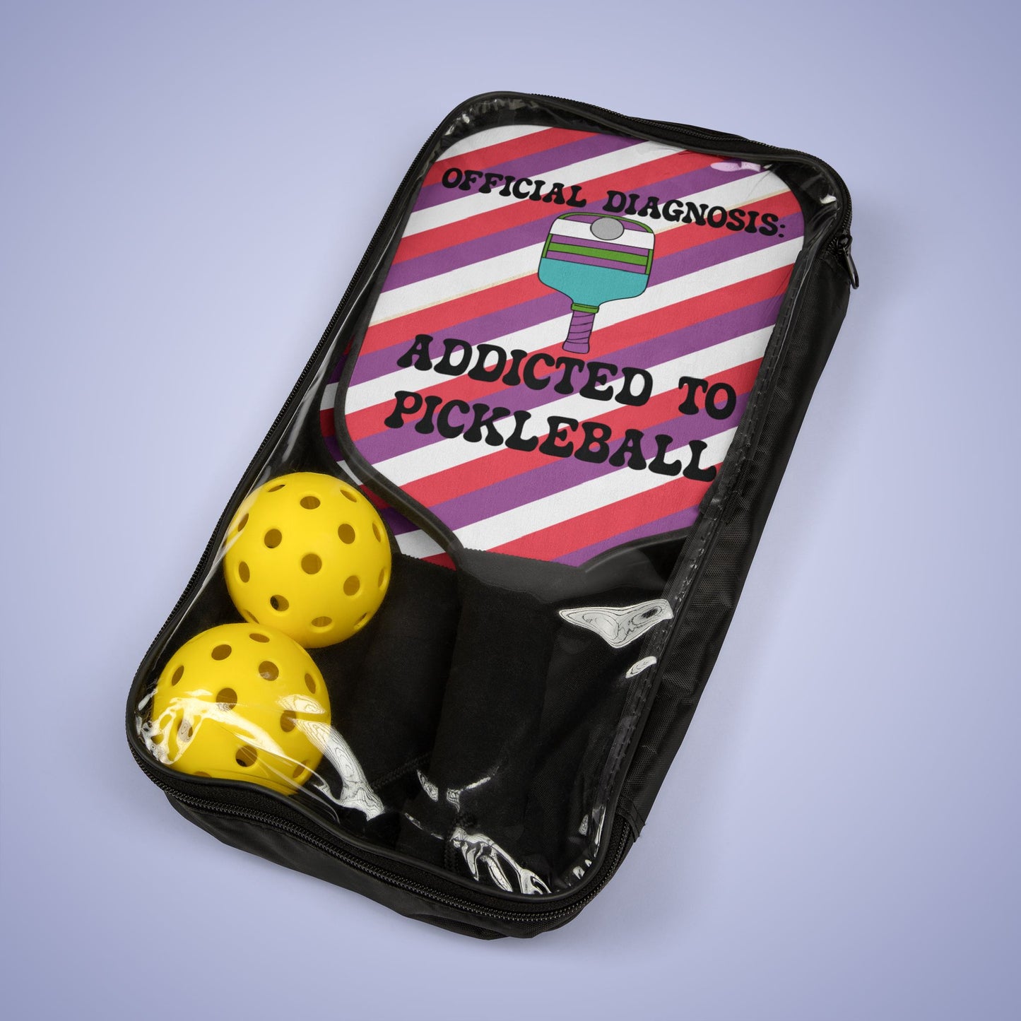 Official Diagnosis Addicted to Pickleball Paddle Set Doctor Specialist Gift