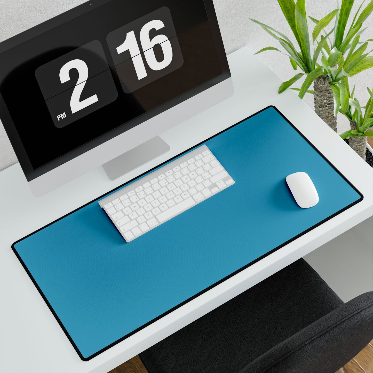 Turquoise Blue Desk Mat Minimalist Office Teacher Decor Gift Medium & Large