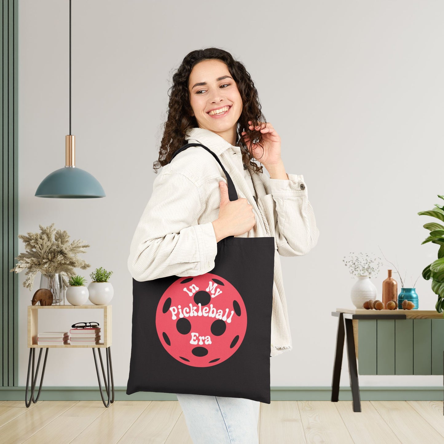In My Pickleball Era Graphic Design Cotton Canvas Gift Tote Bag