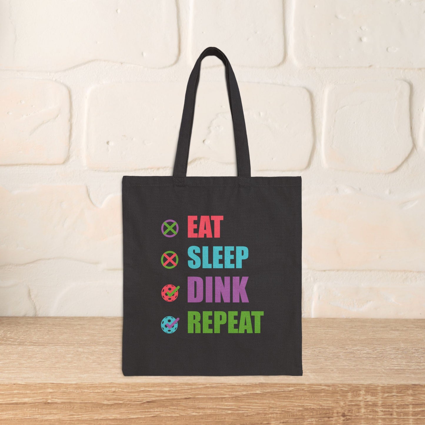 Eat Sleep Dink Repeat Pickleball Lover Cotton Canvas Gift Tote Bag